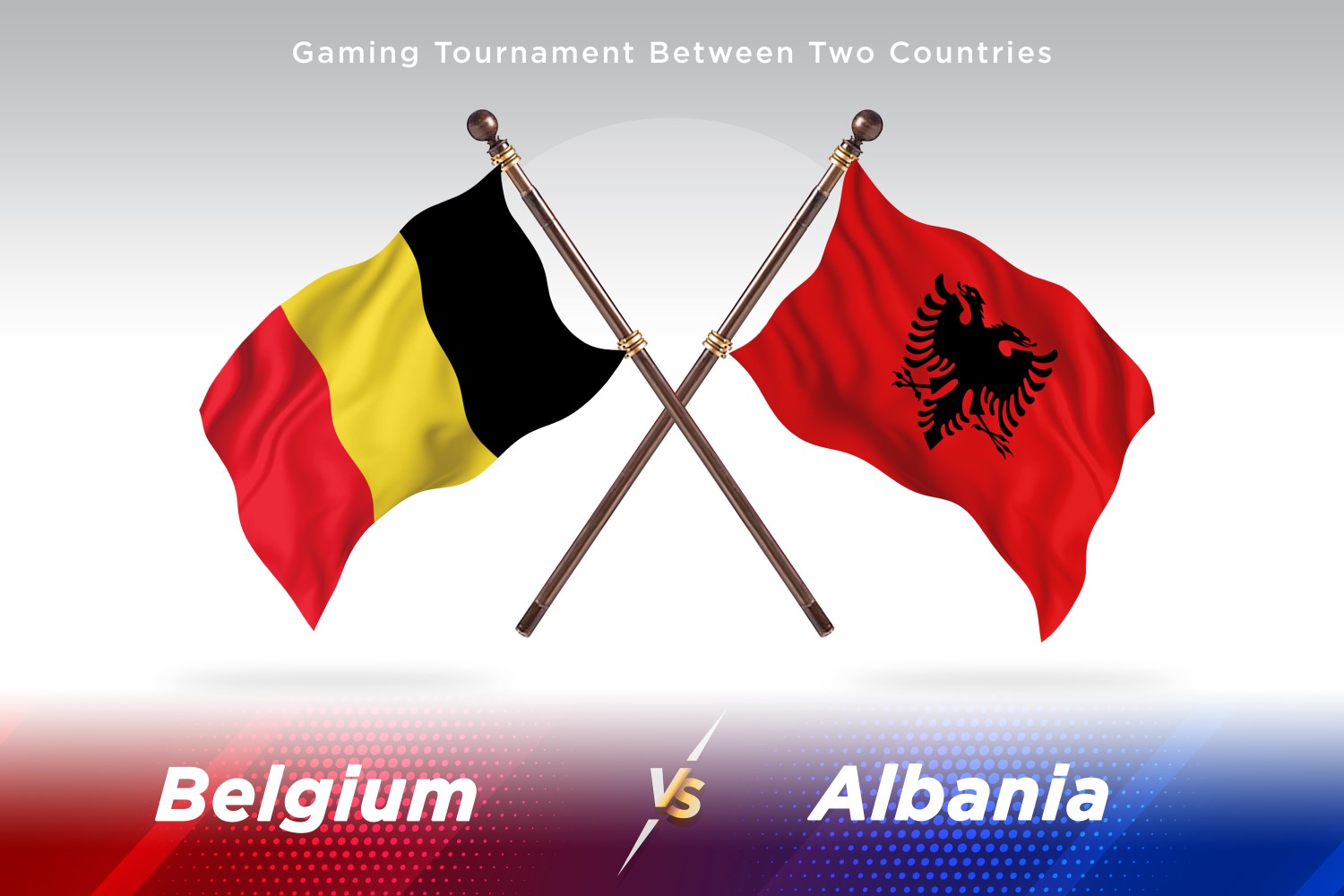 Belgium versus Albania Two Flags