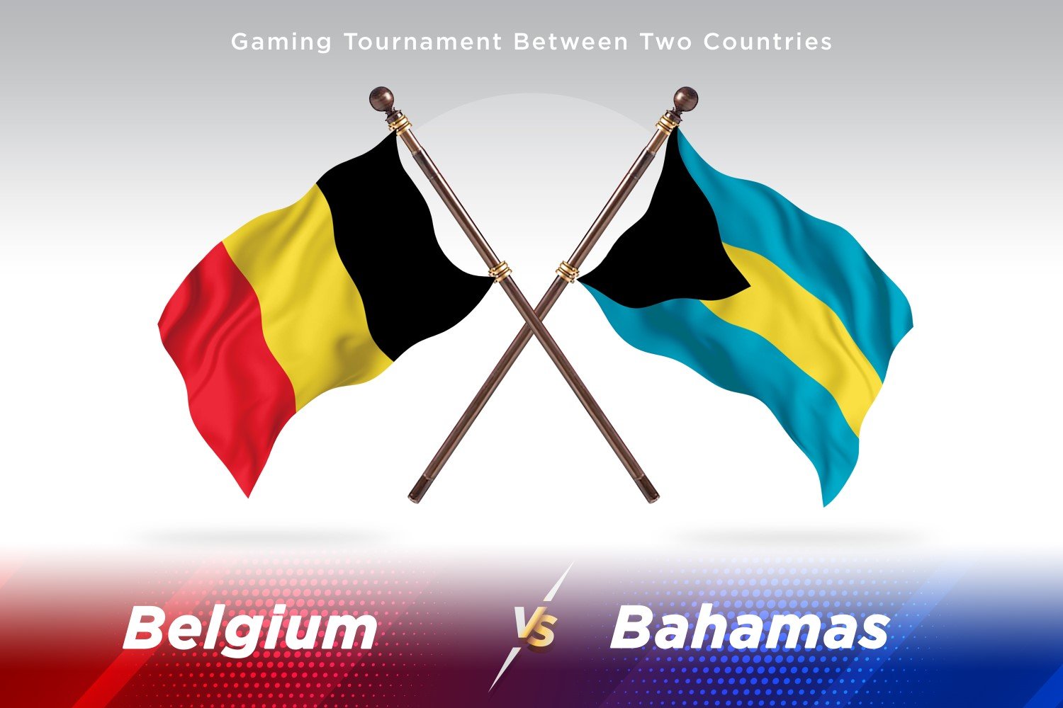 Belgium versus Bahamas Two Flags