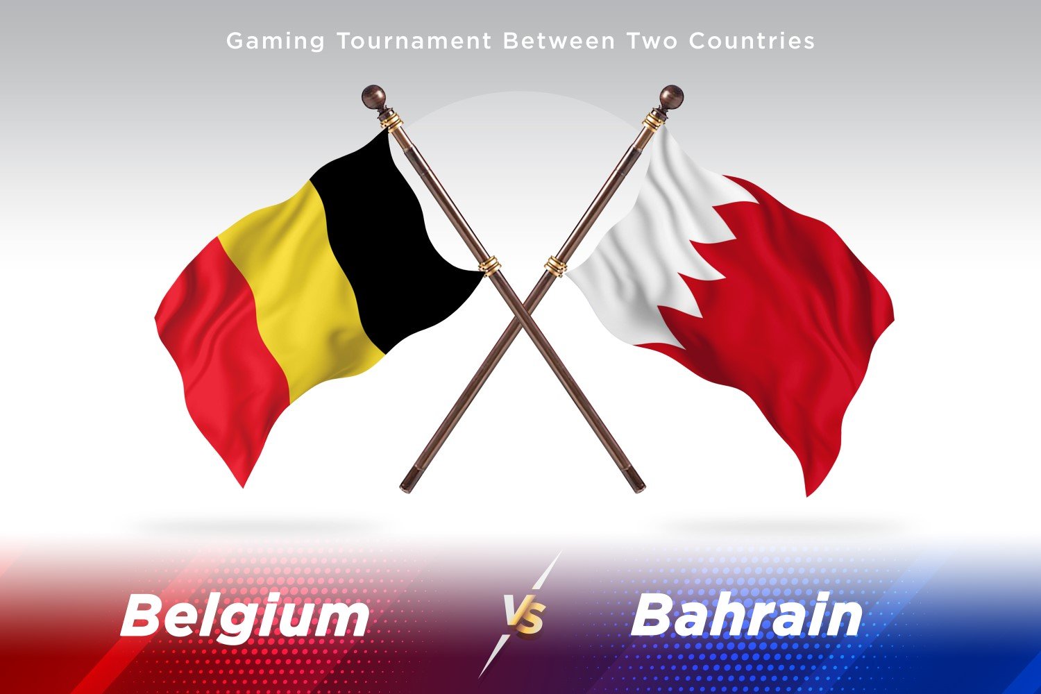 Belgium versus Bahrain Two Flags