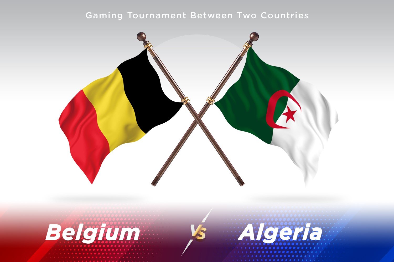 Belgium versus Algeria Two Flags