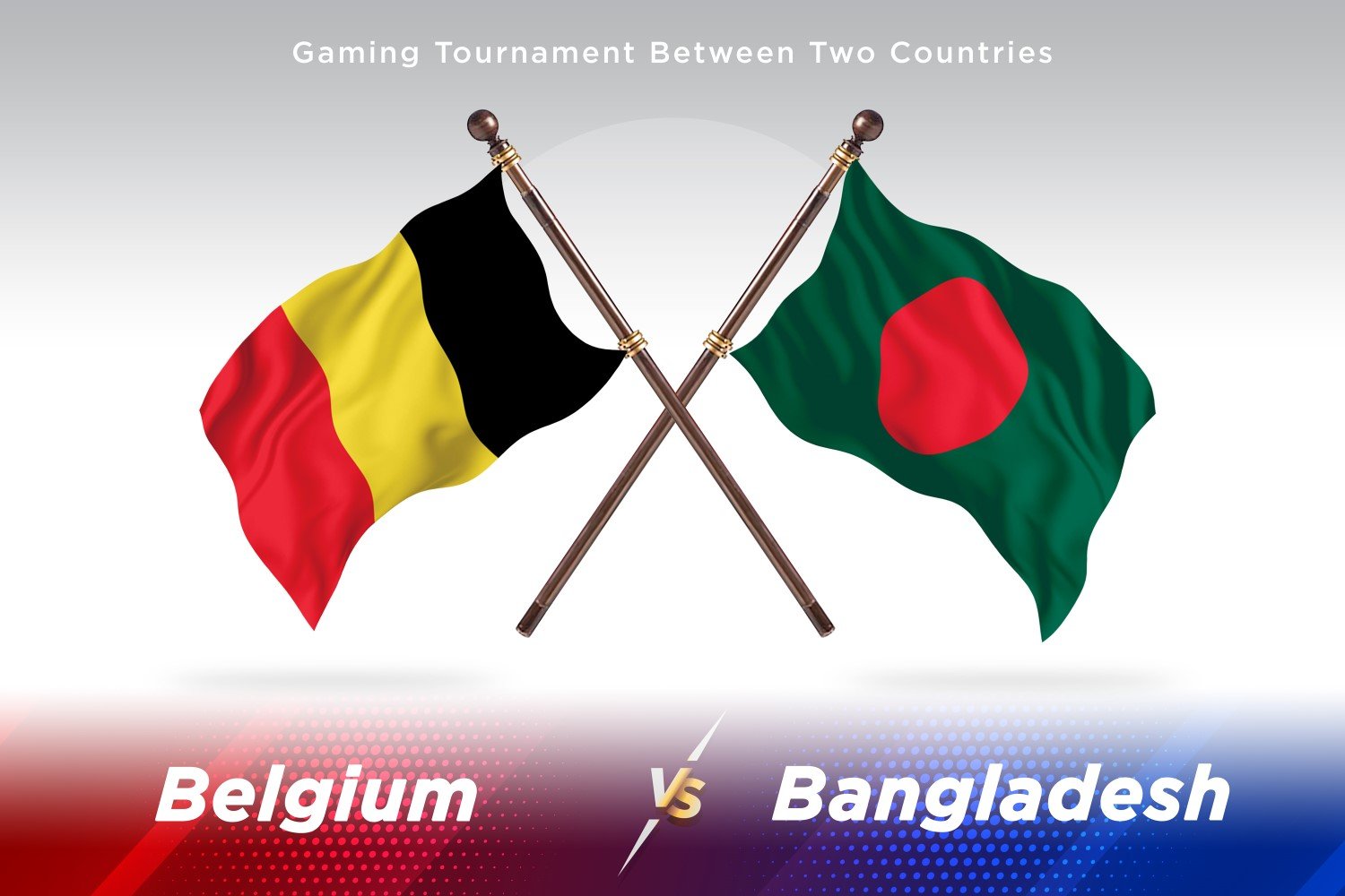 Belgium versus Bangladesh Two Flags