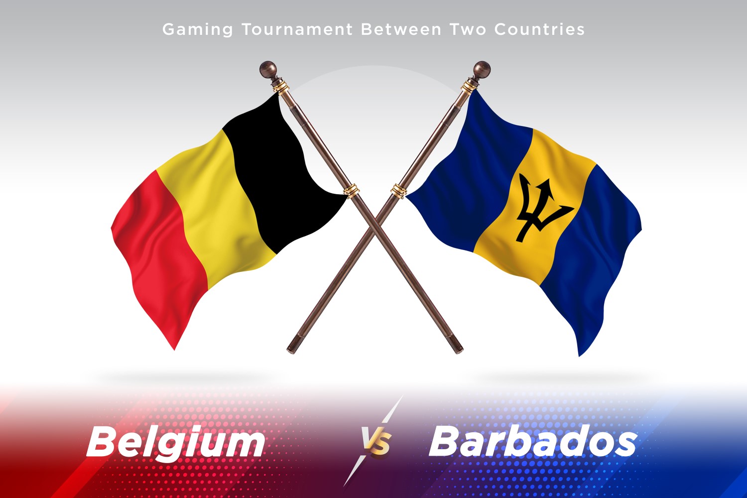 Belgium versus Barbados Two Flags