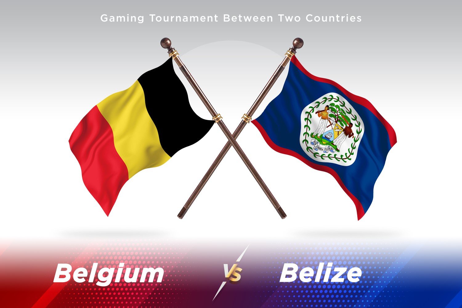 Belgium versus Belize Two Flags