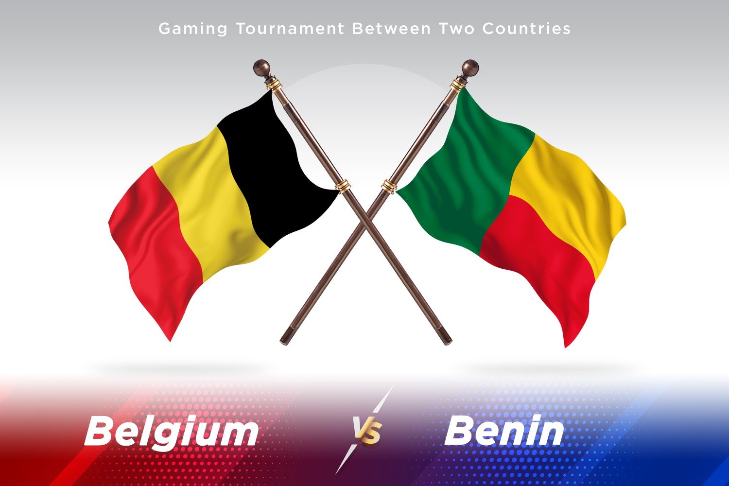 Belgium versus Benin Two Flags