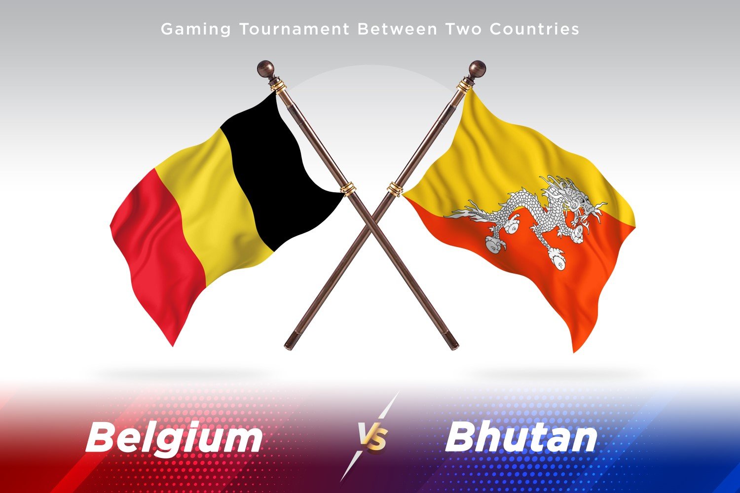 Belgium versus Bhutan Two Flags