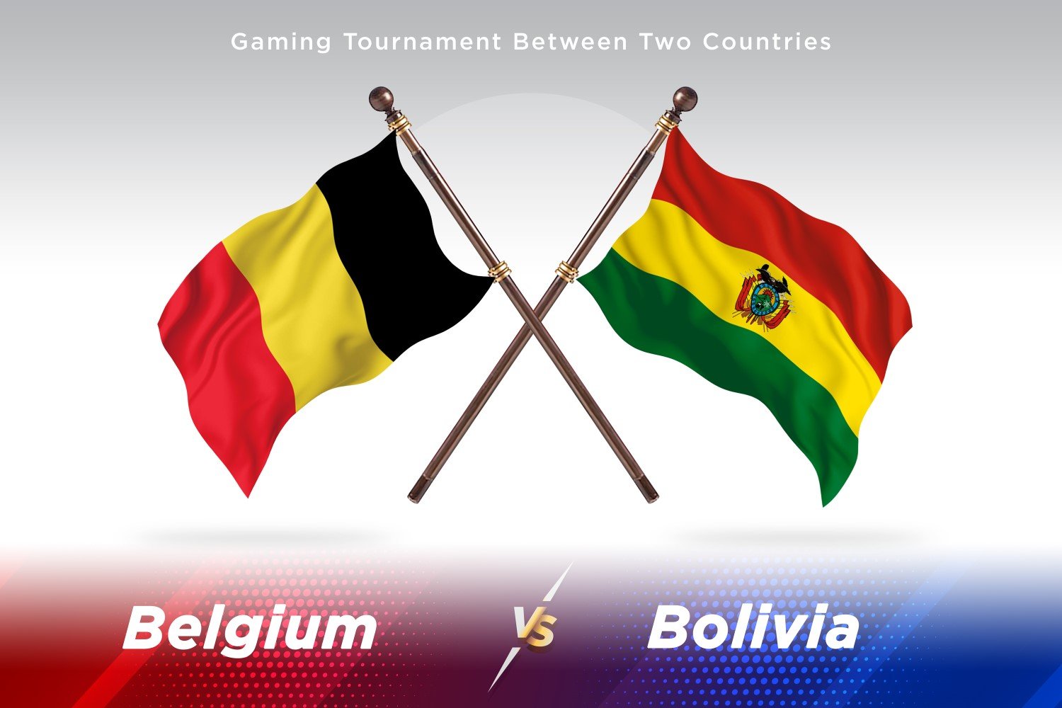 Belgium versus Bolivia Two Flags