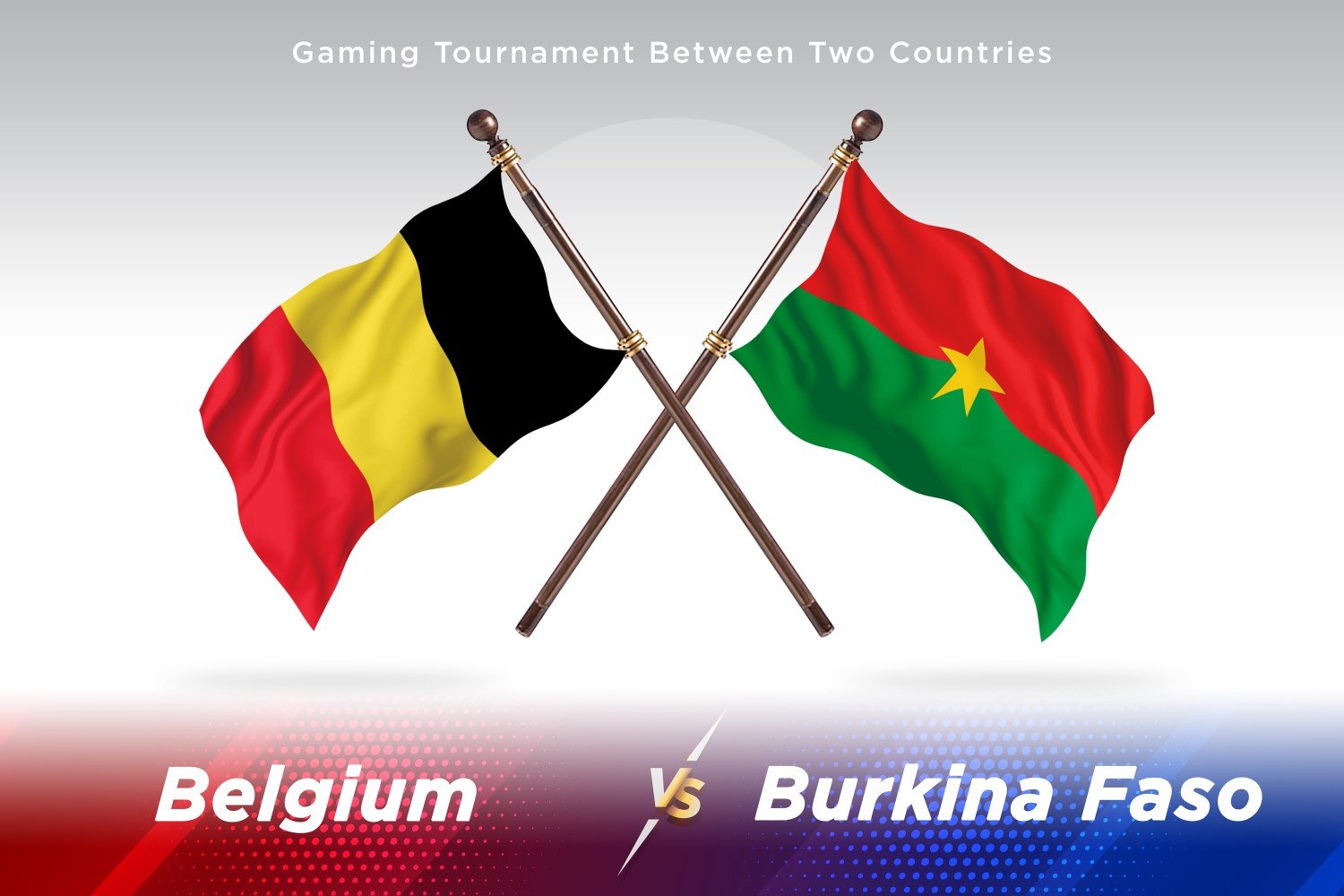 Belgium versus Burkina Faso Two Flags