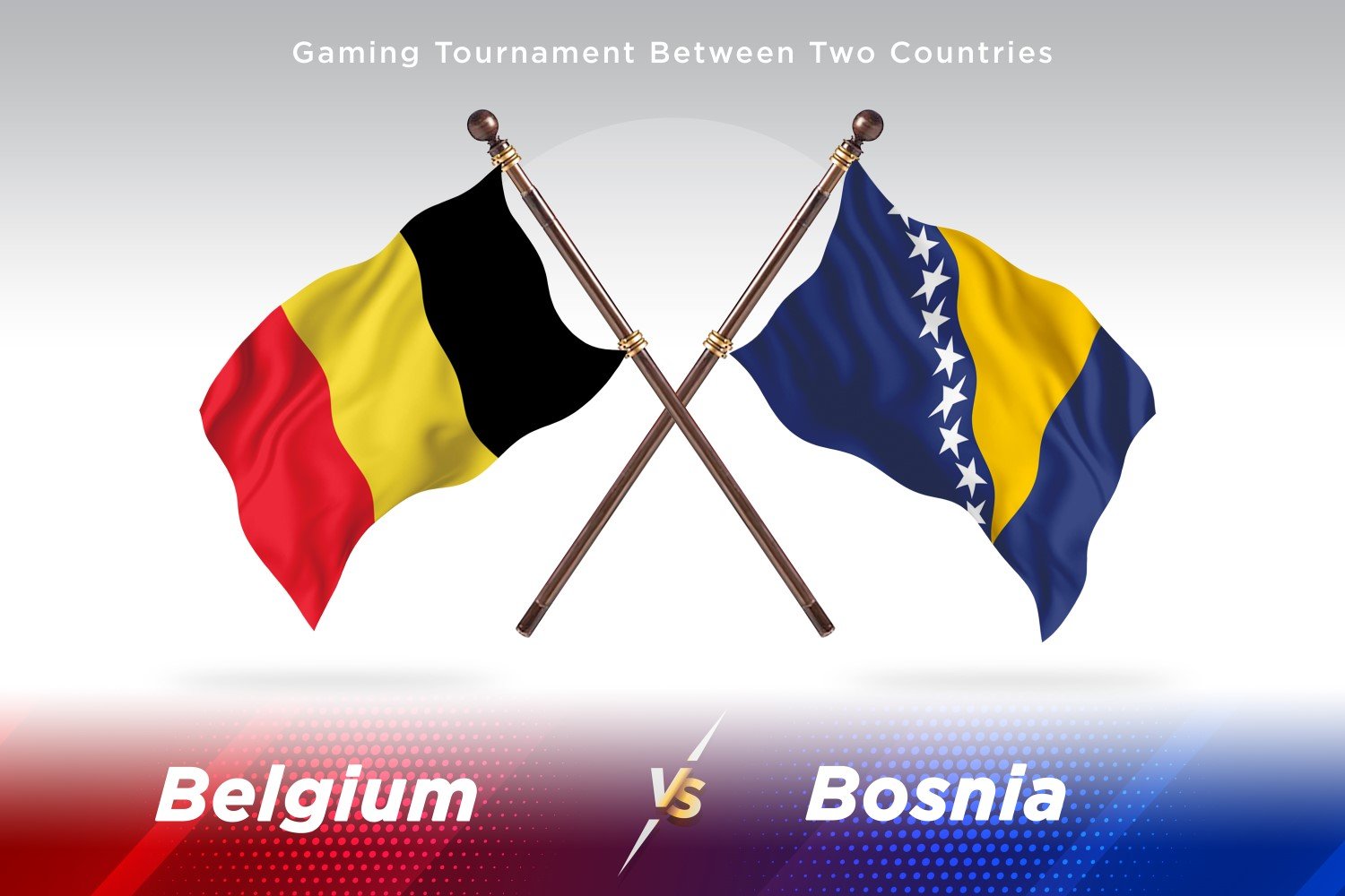 Belgium versus Bosnia and Herzegovina Two Flags