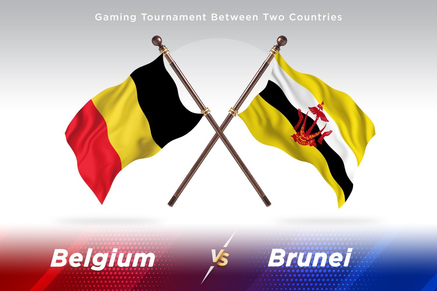 Belgium versus Brunei Two Flags