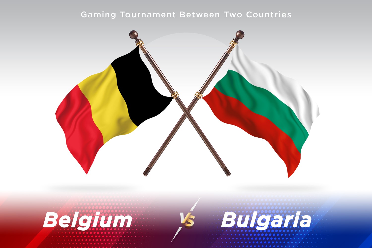 Belgium versus Bulgaria Two Flags