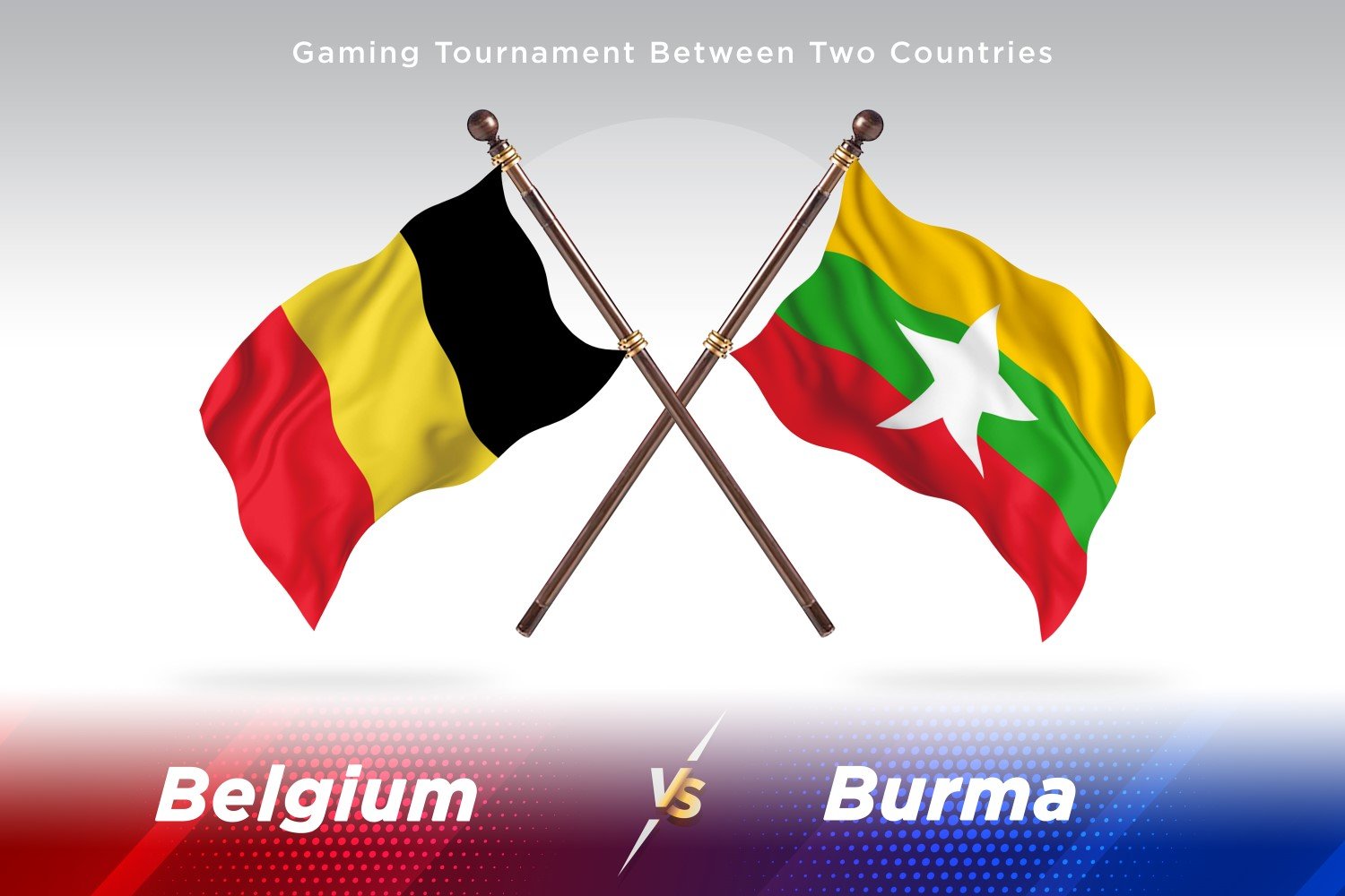 Belgium versus Burma Two Flags