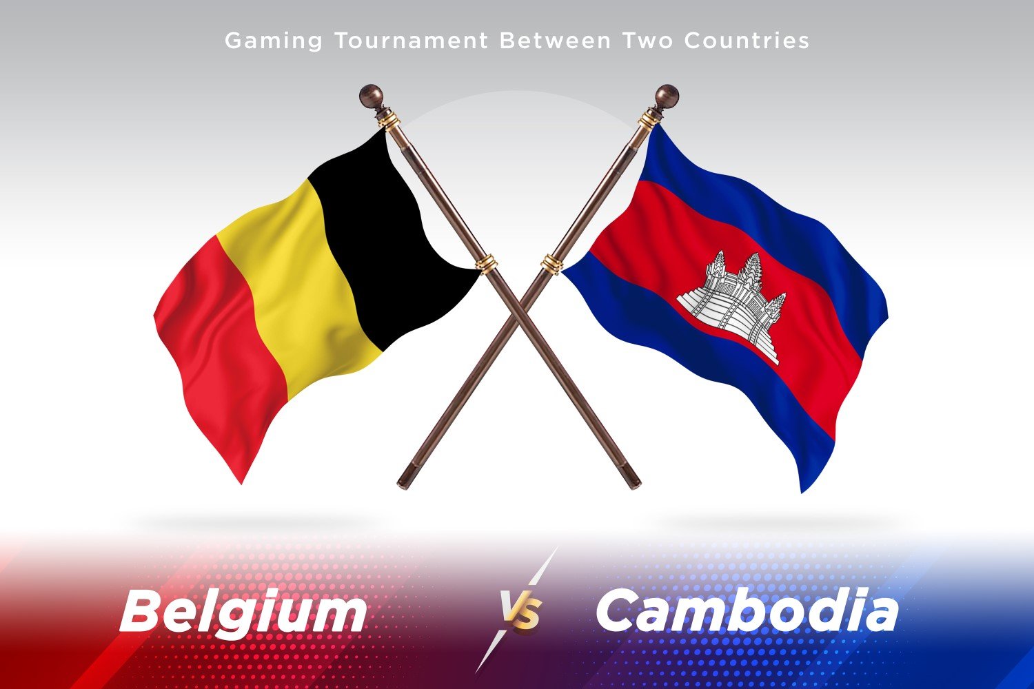 Belgium versus Cambodia Two Flags