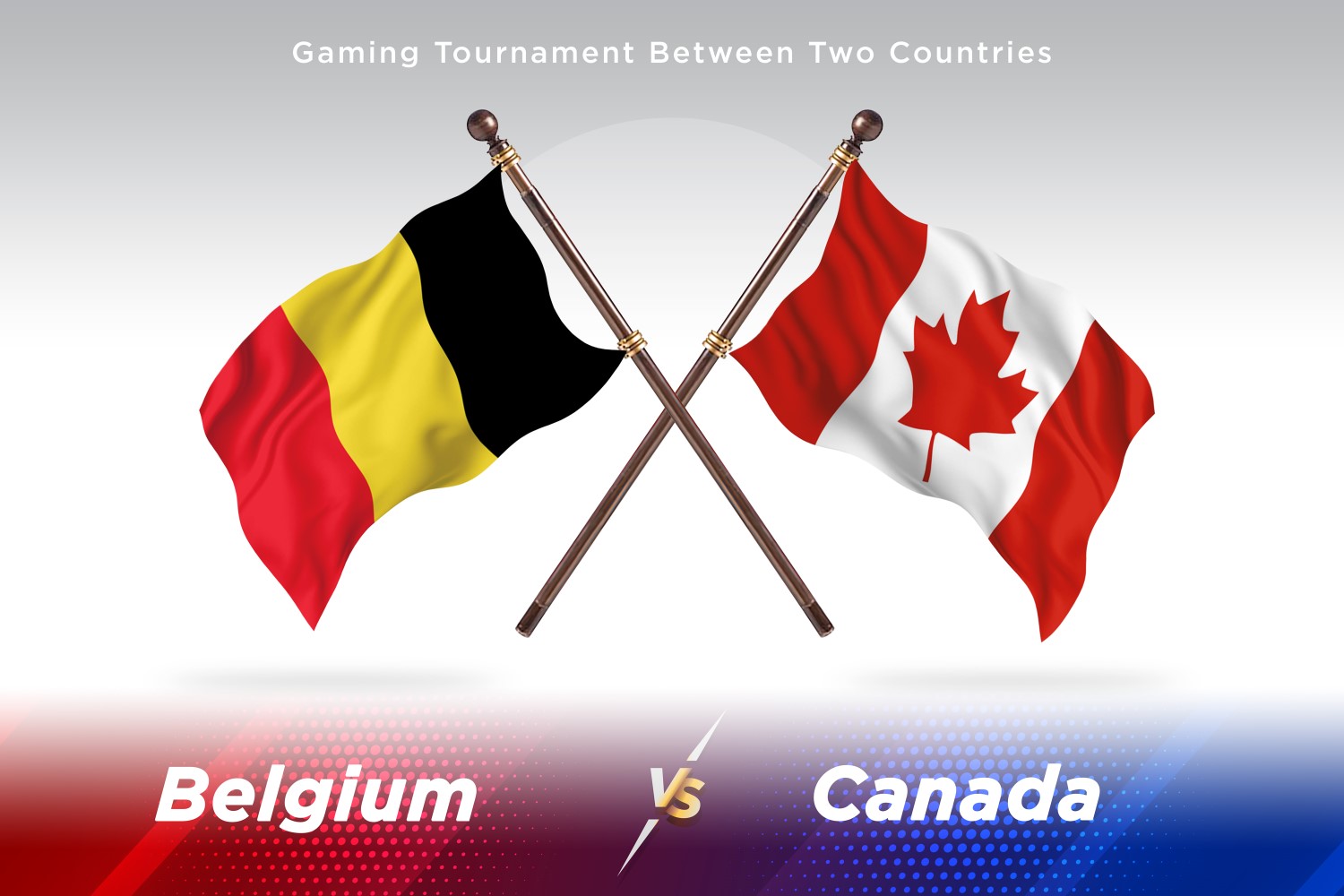 Belgium versus Canada Two Flags