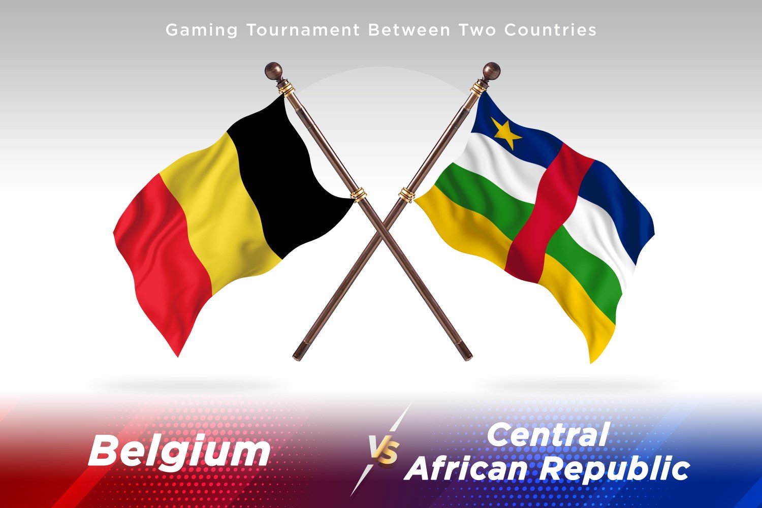 Belgium versus central African republic Two Flags