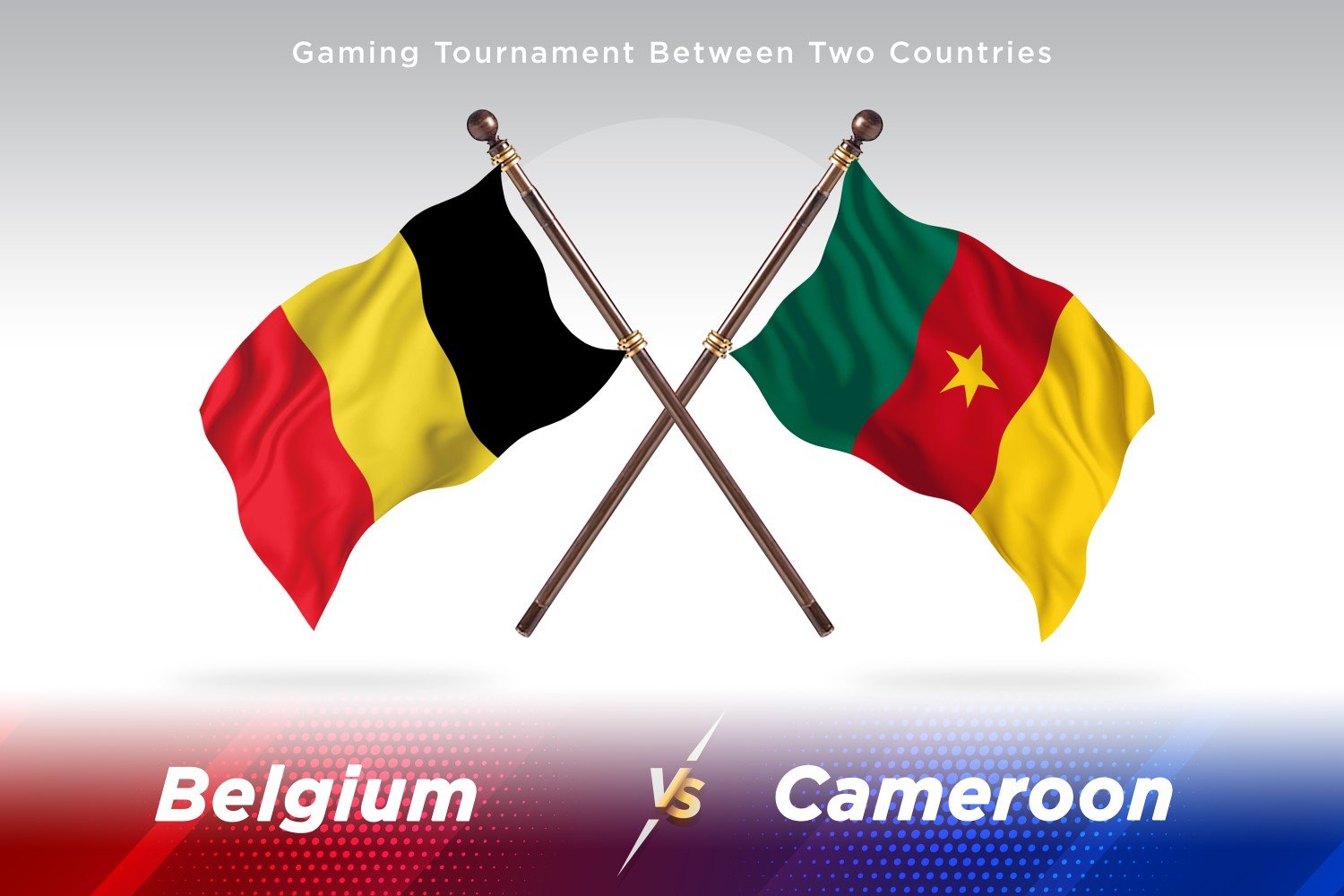 Belgium versus Cameroon Two Flags