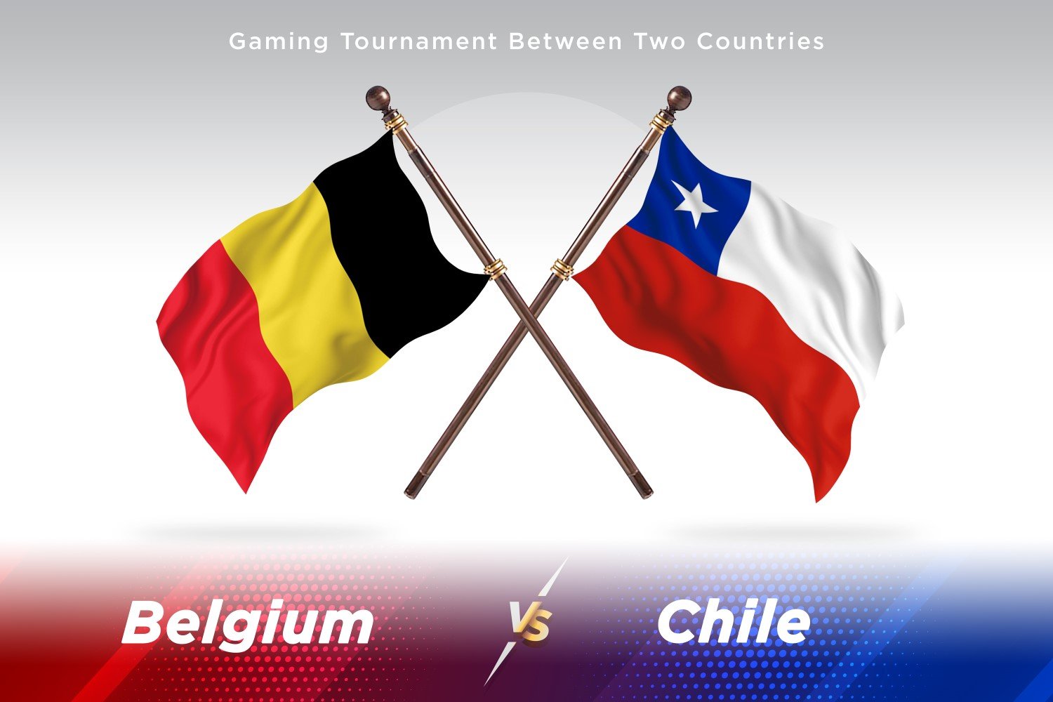 Belgium versus Chile Two Flags