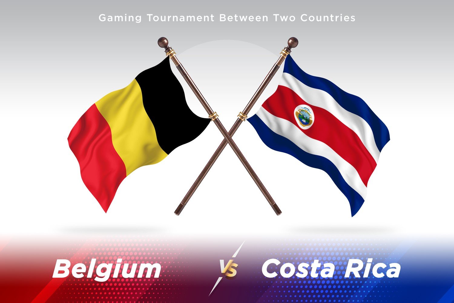 Belgium versus costa Rica Two Flags