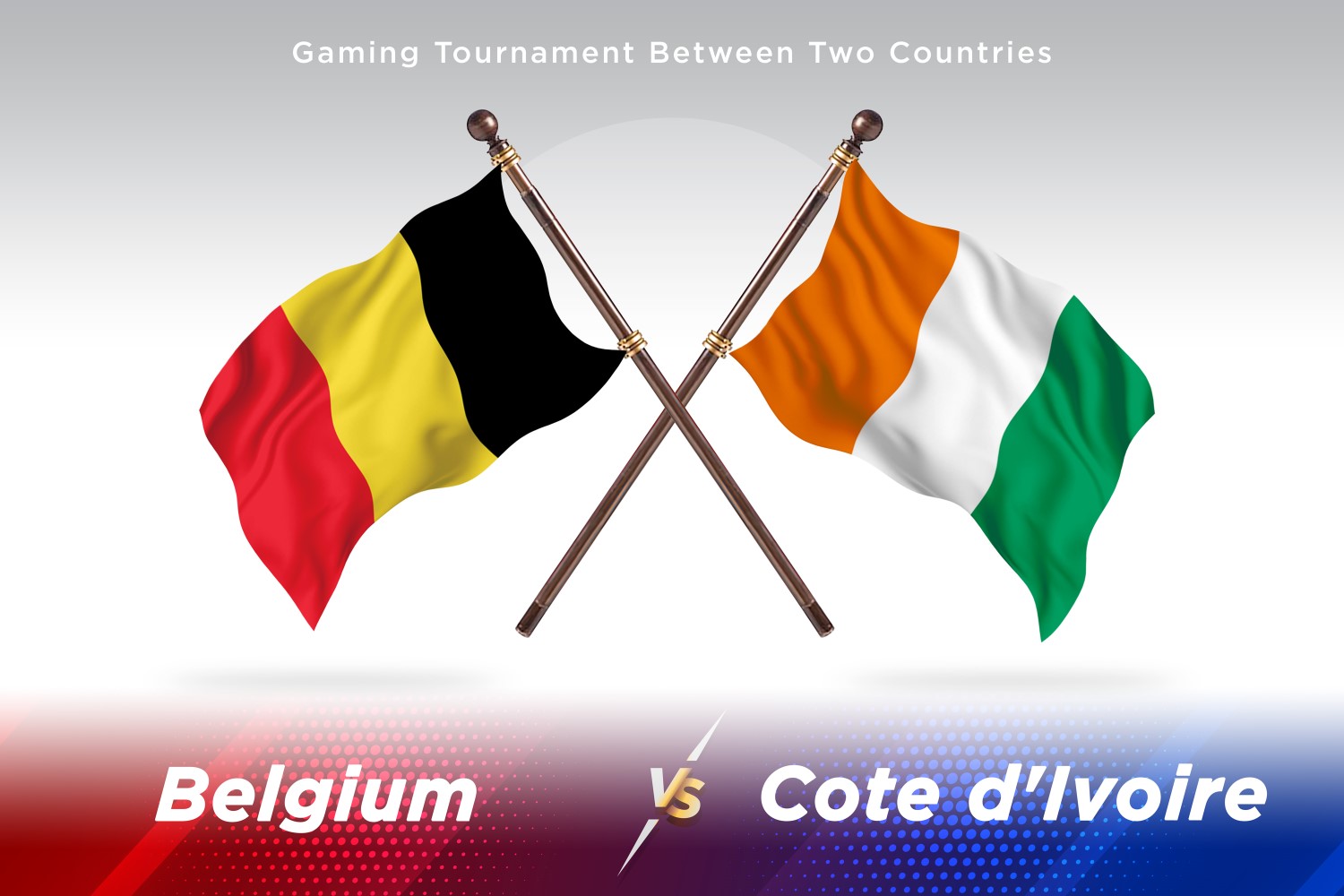 Belgium versus cote d'ivoire Two Flags