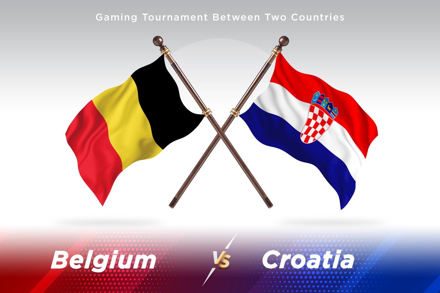 Belgium versus Croatia Two Flags