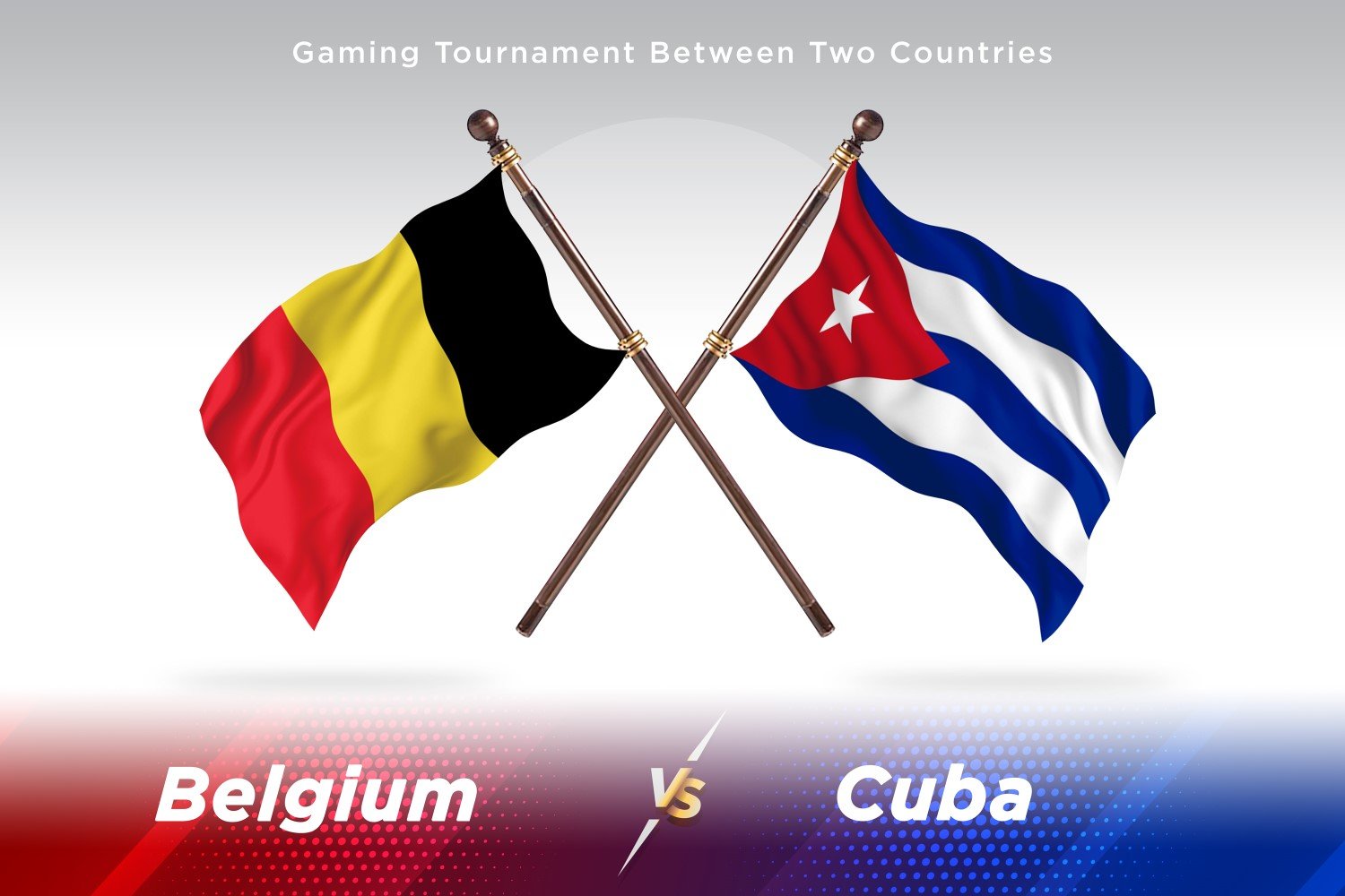 Belgium versus Cuba Two Flags