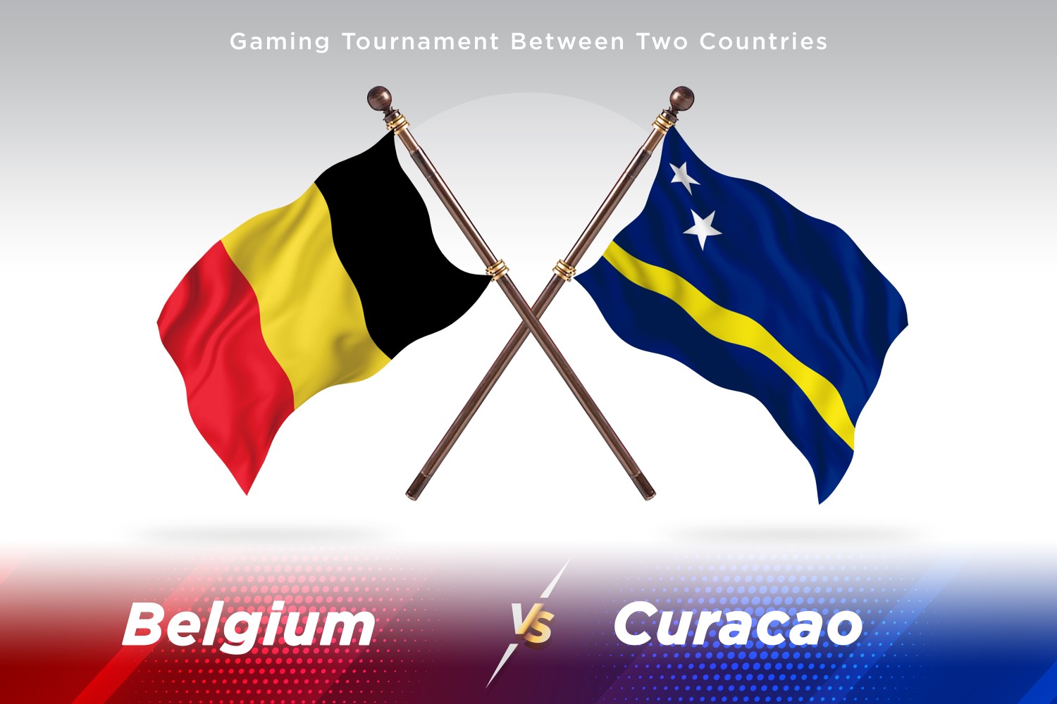 Belgium versus curacao Two Flags