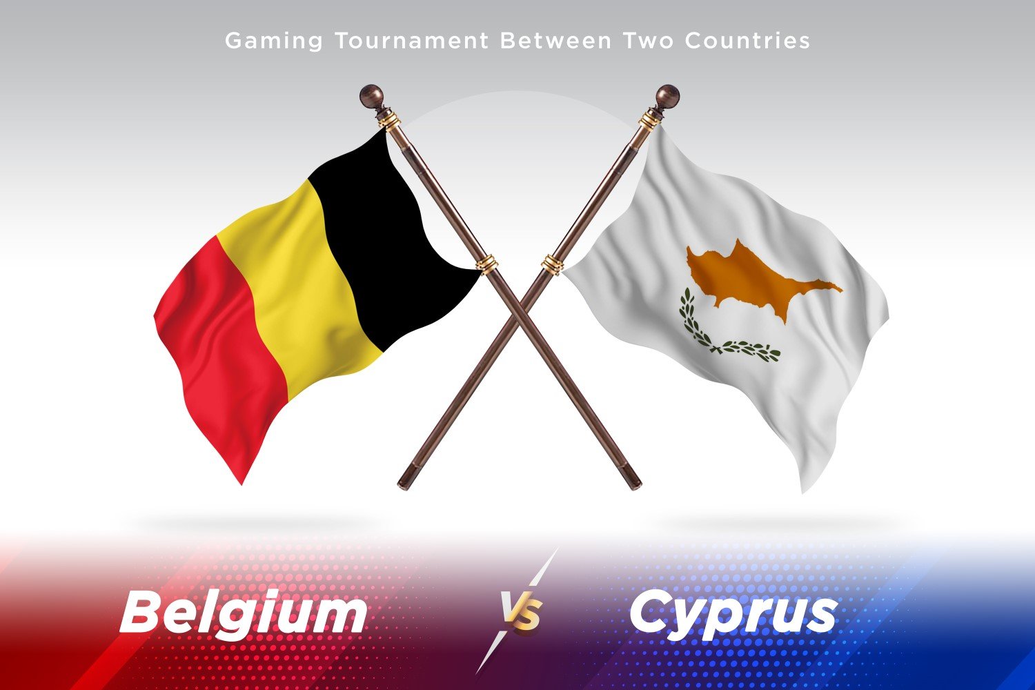 Belgium versus Cyprus Two Flags