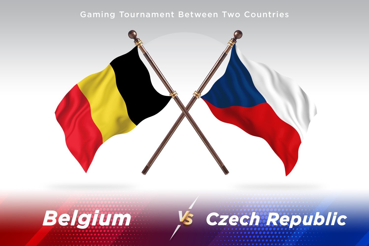 Belgium versus Czech republic Two Flags