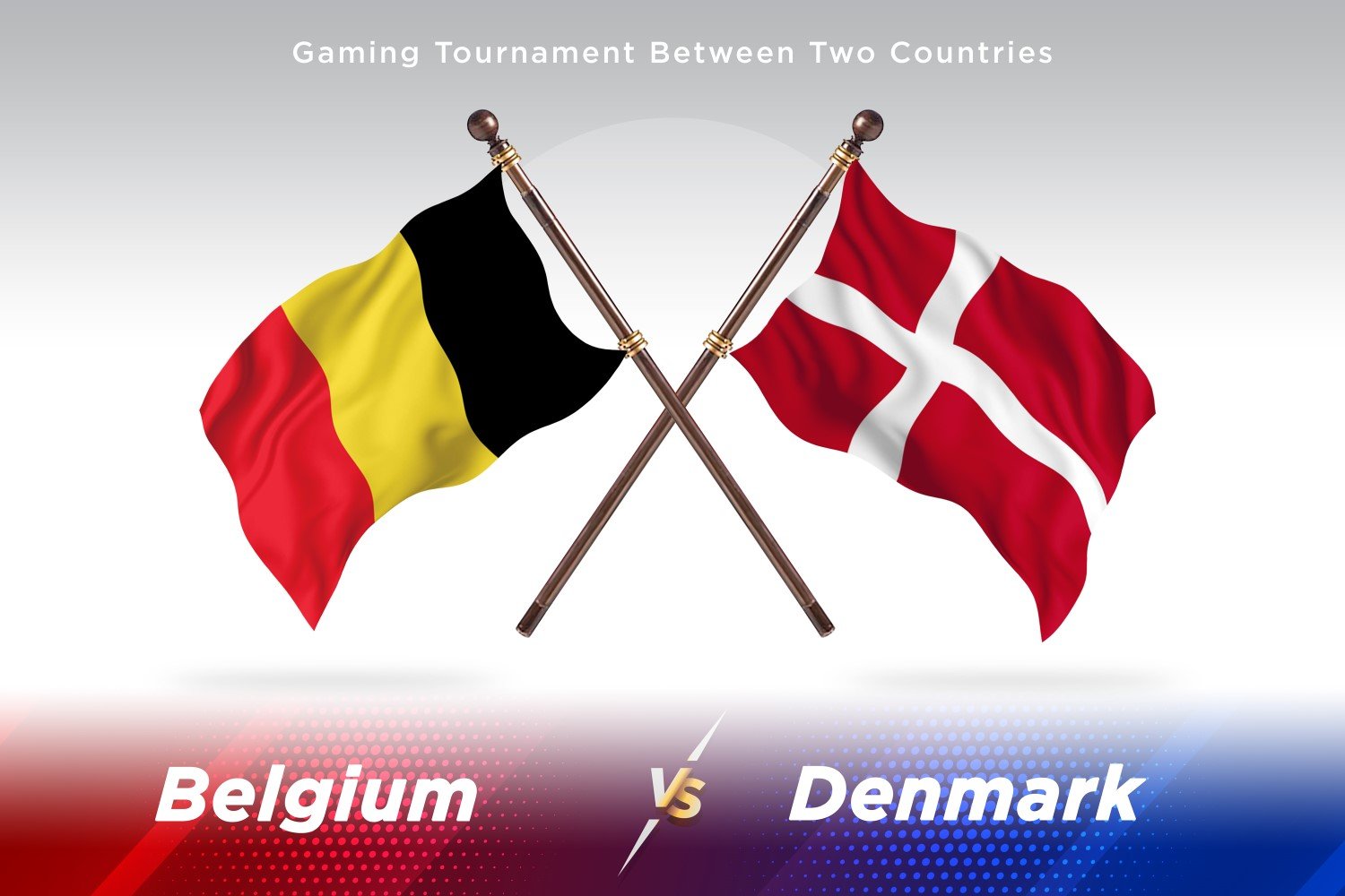 Belgium versus Denmark Two Flags