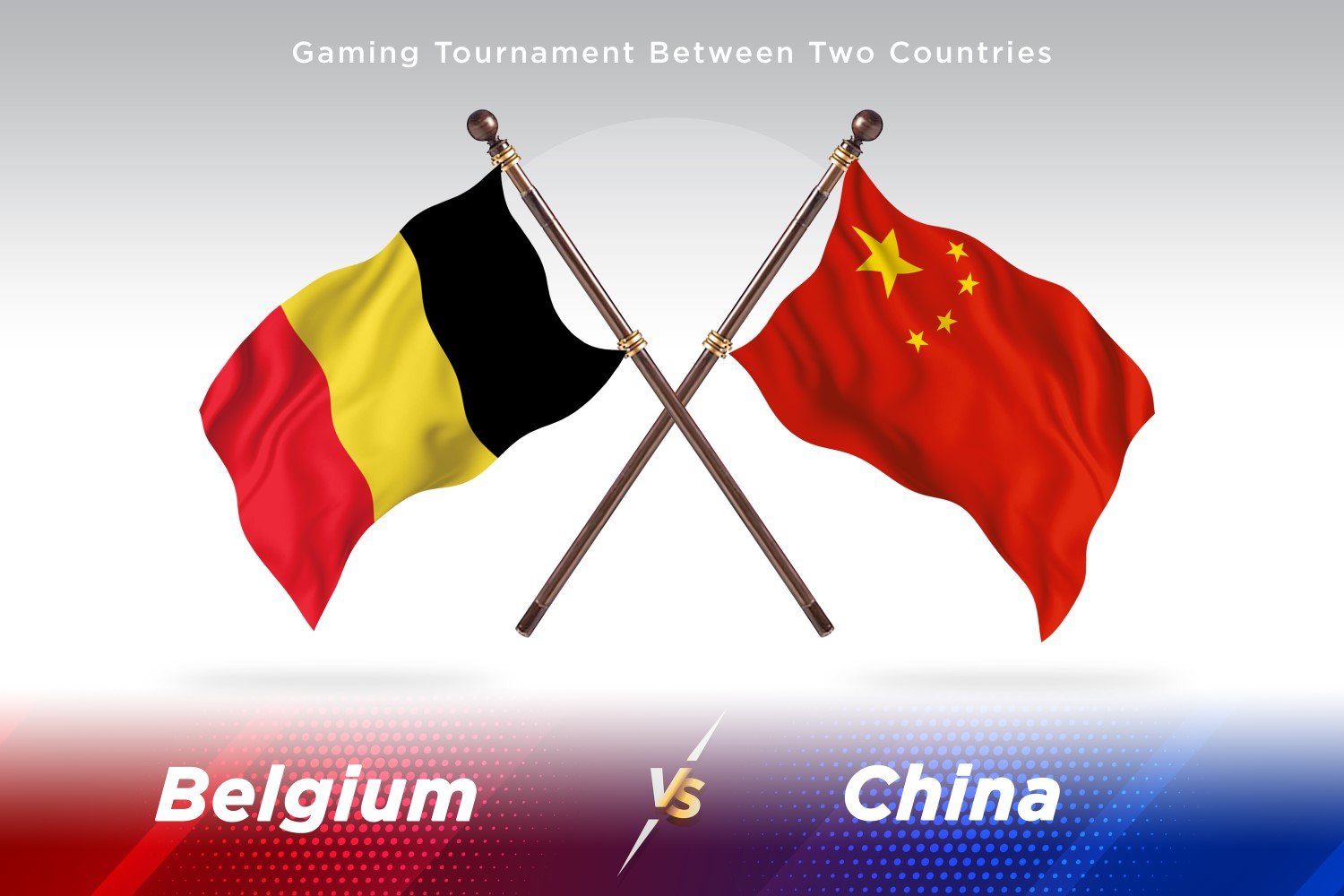 Belgium versus china Two Flags