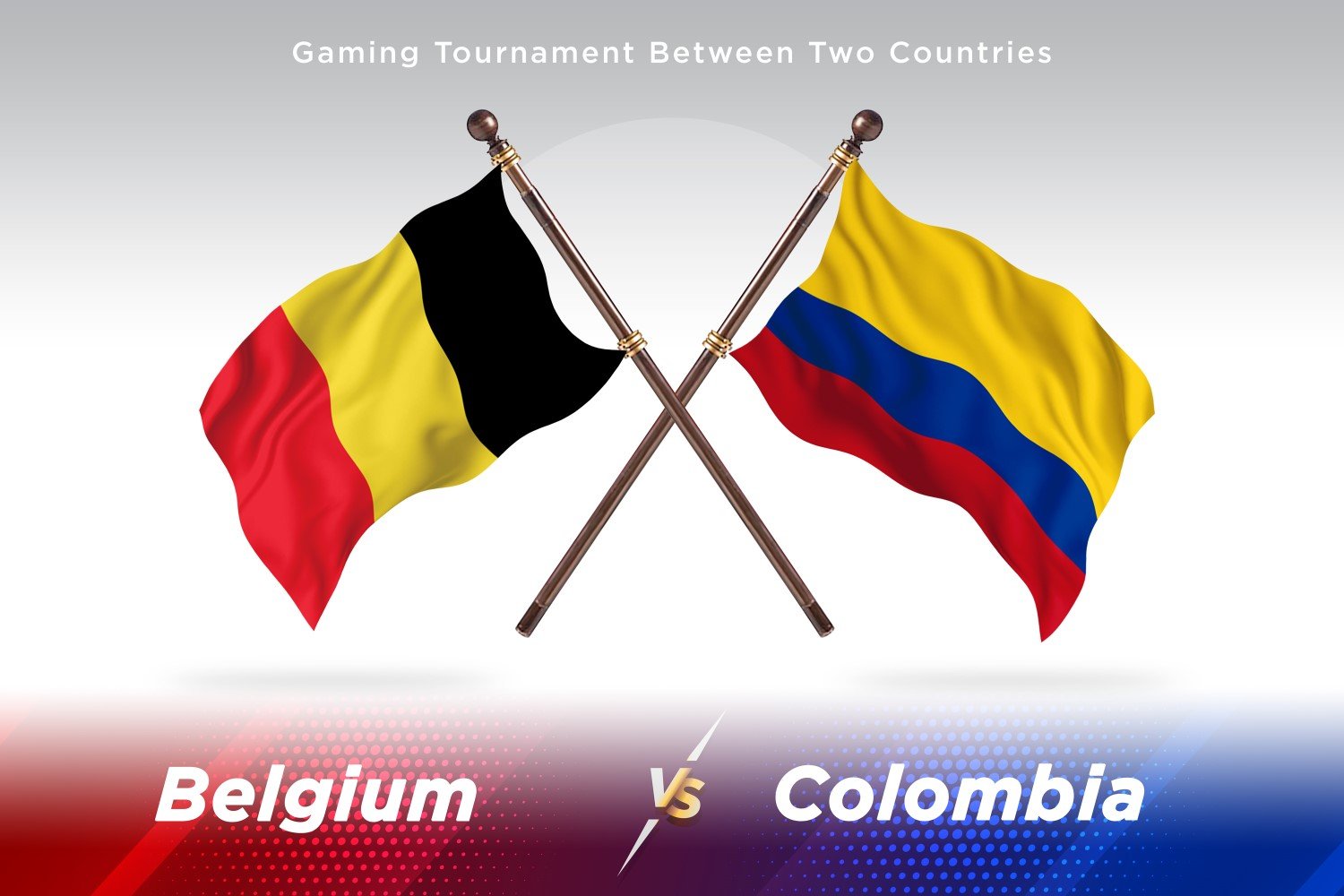 Belgium versus Colombia Two Flags