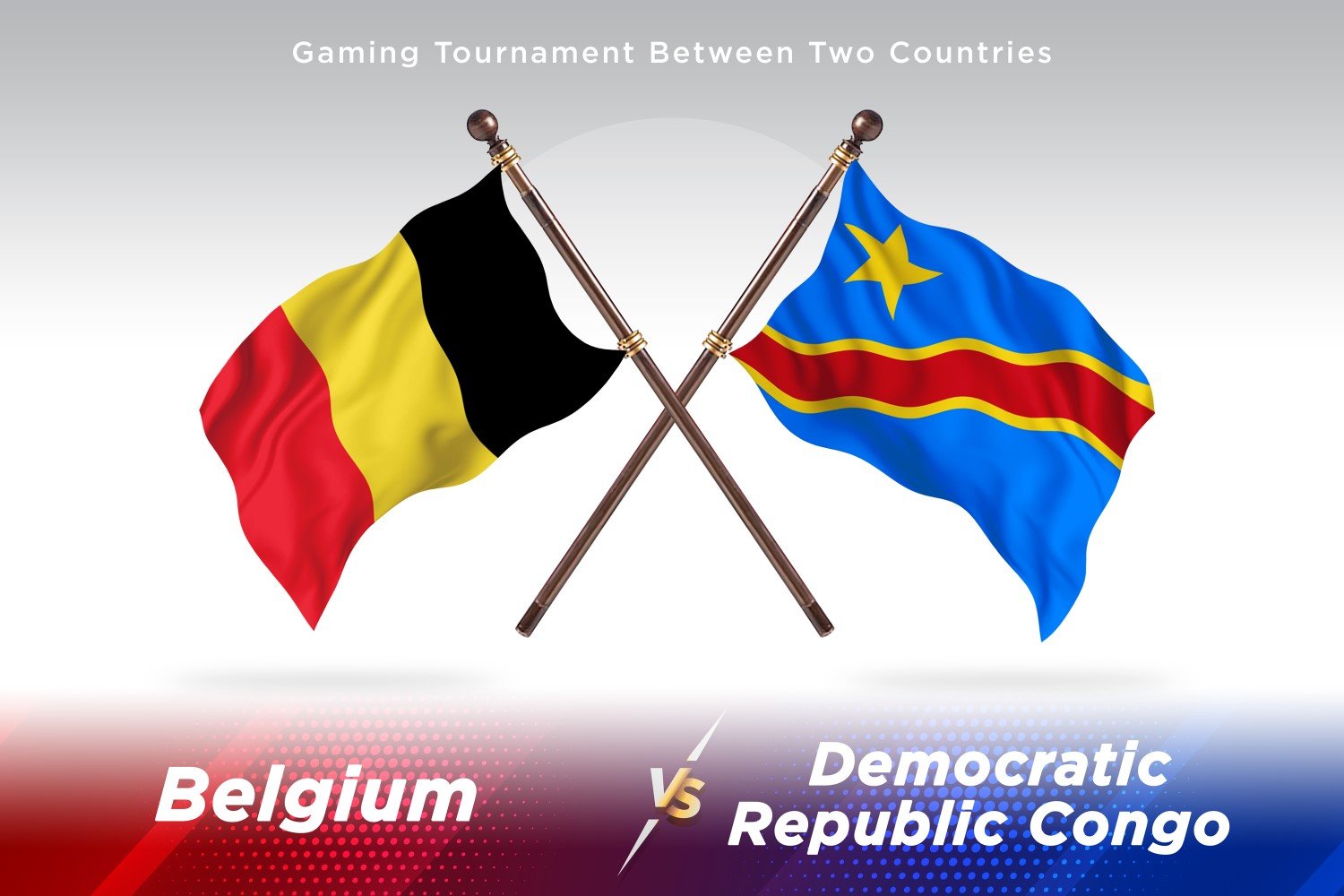 Belgium versus Congo_ democratic republic Two Flags