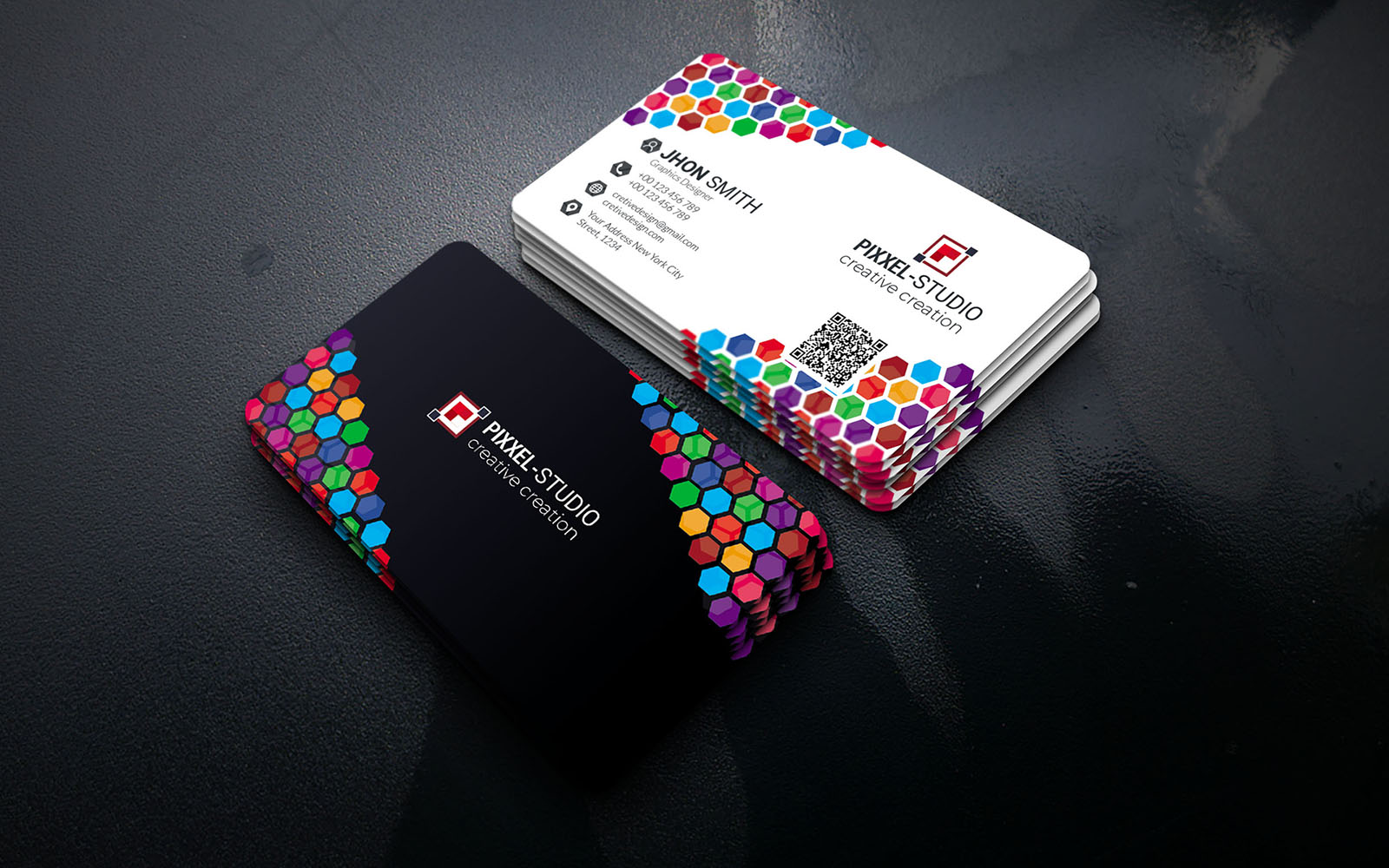 Abstract Colorful Business Card Design Template