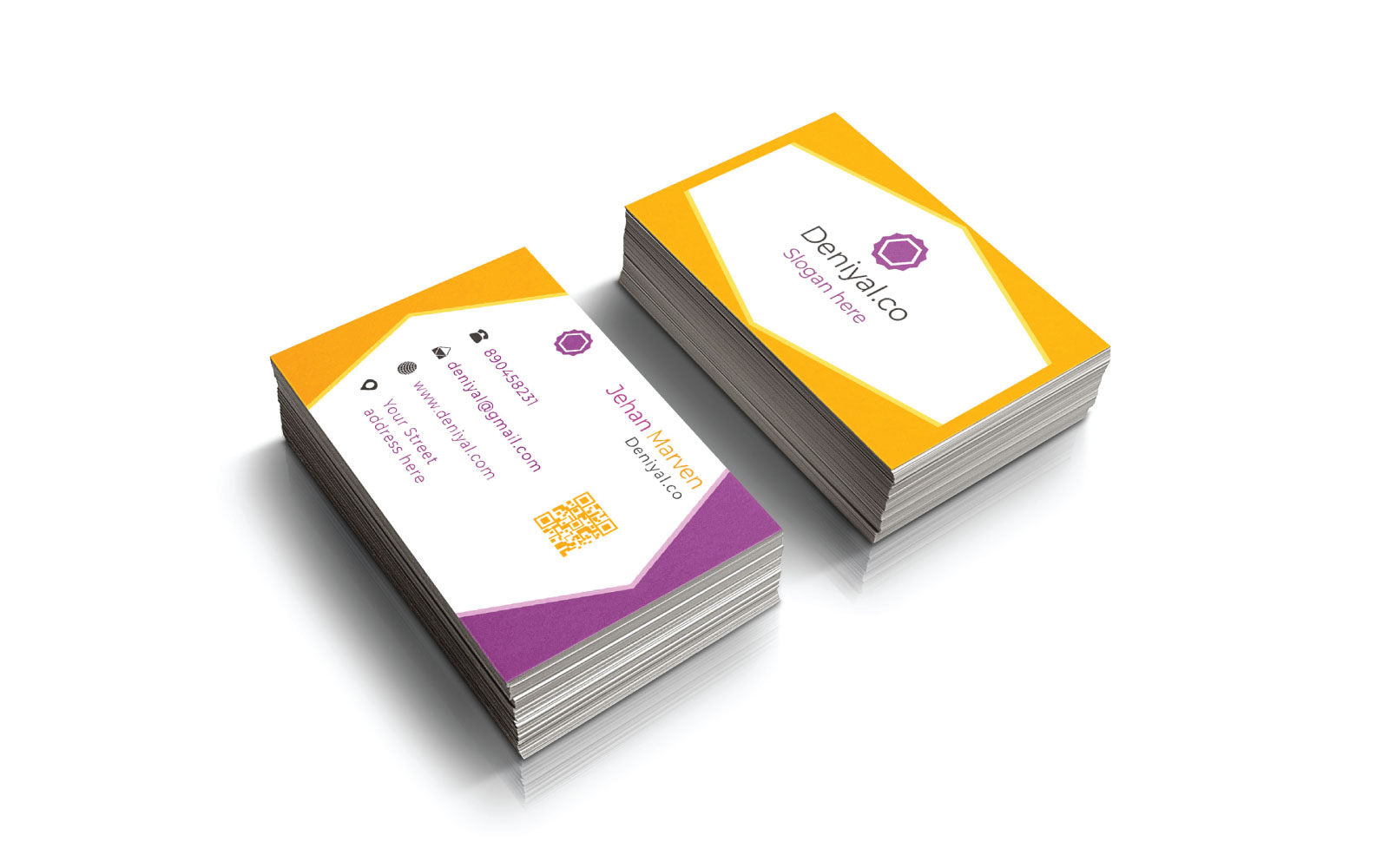 Three Color Corporate Business Card Template
