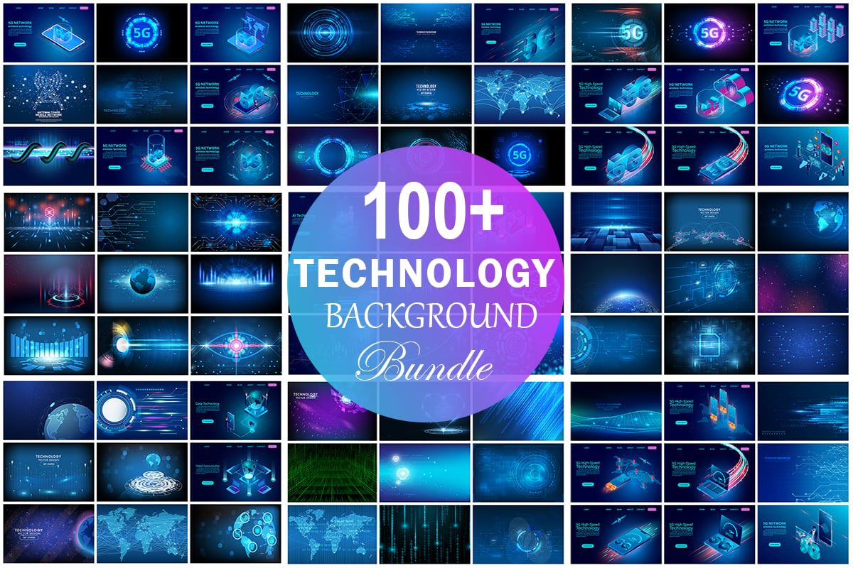 Technology Background Bundle, Technology Abstract Background Bundle, Web Background