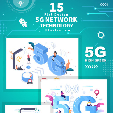 Technology Network Illustrations Templates 200819