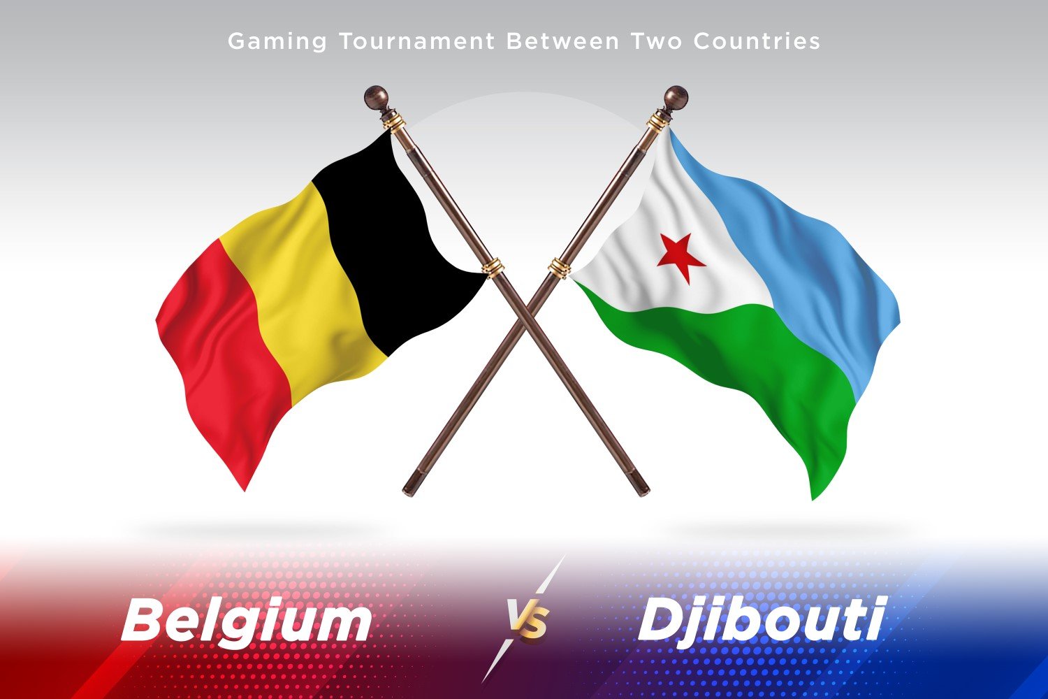 Belgium versus Djibouti Two Flags