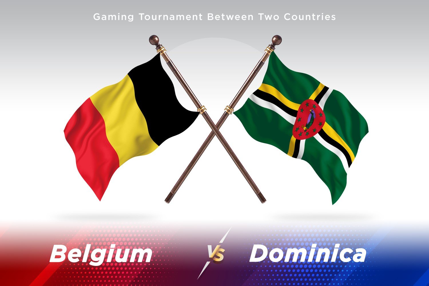 Belgium versus Dominica Two Flags