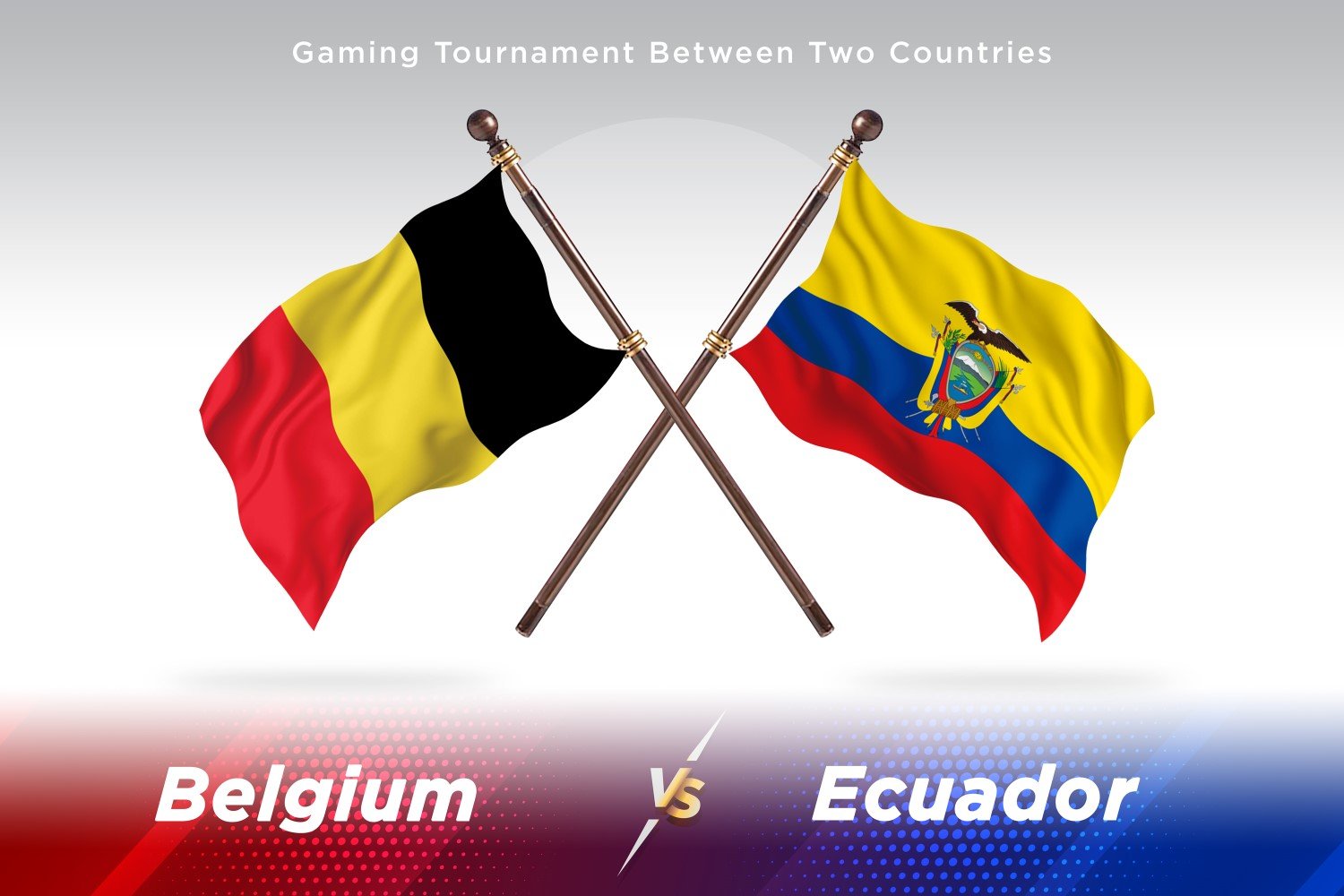 Belgium versus Ecuador Two Flags