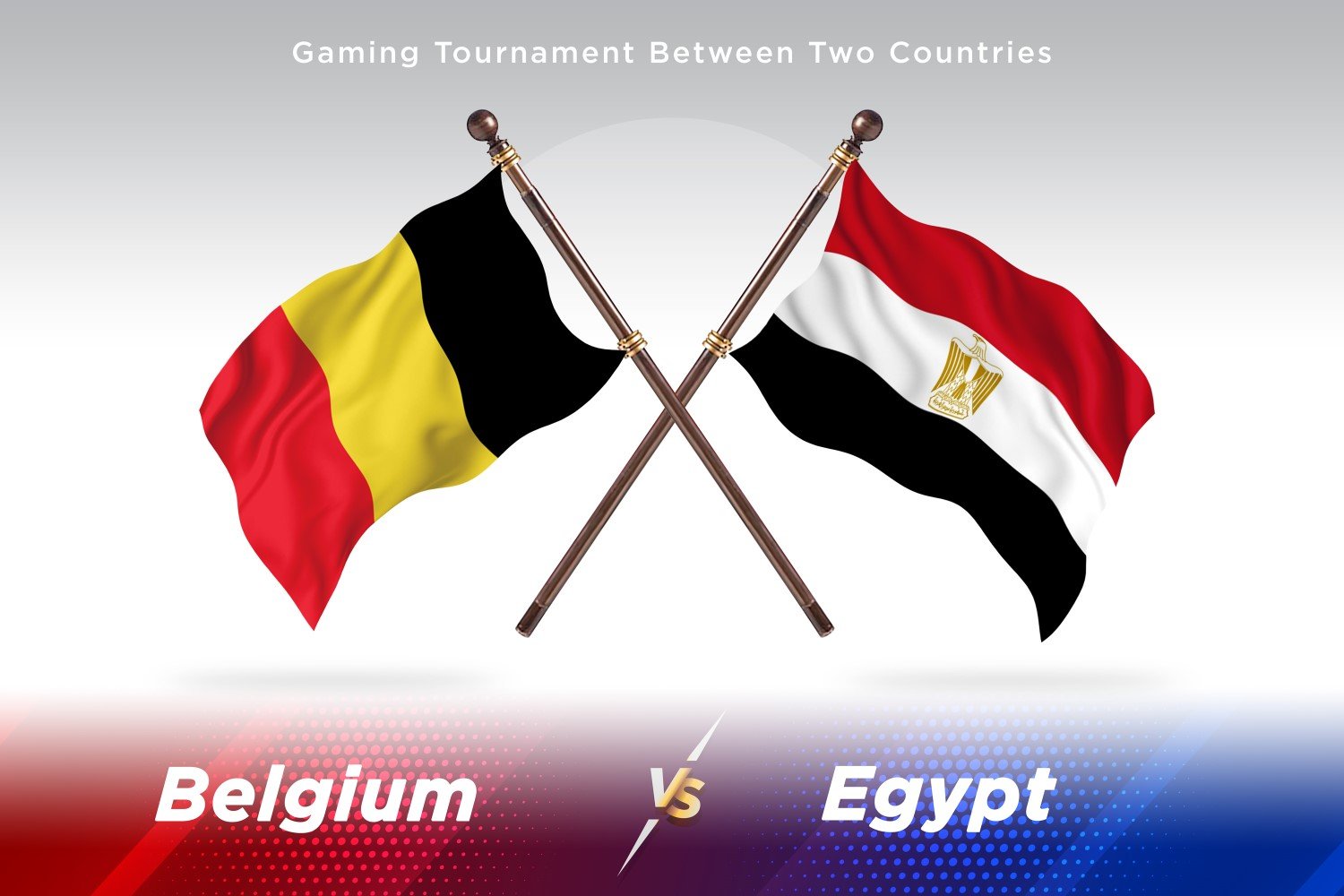 Belgium versus Egypt Two Flags