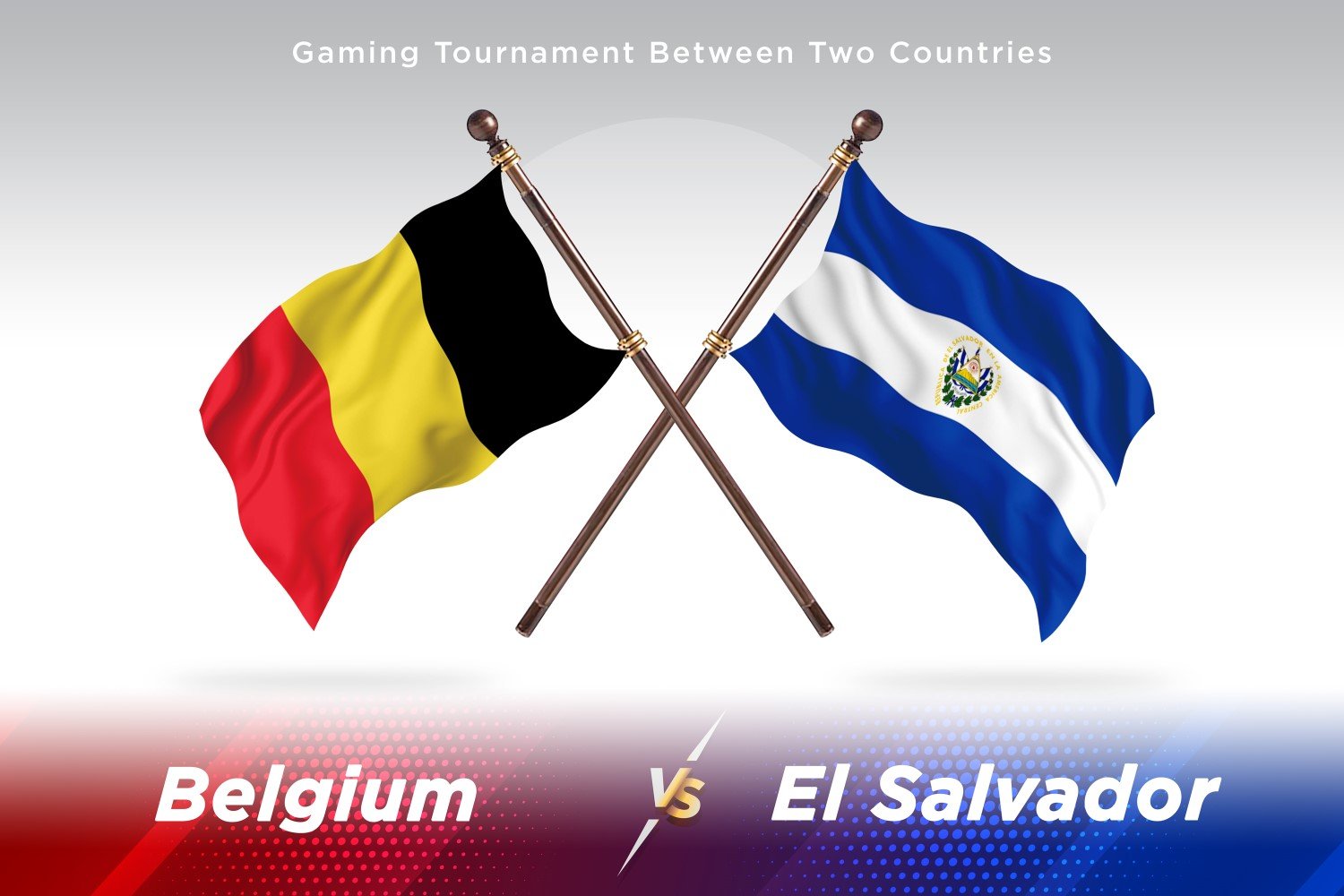 Belgium versus el Salvador Two Flags