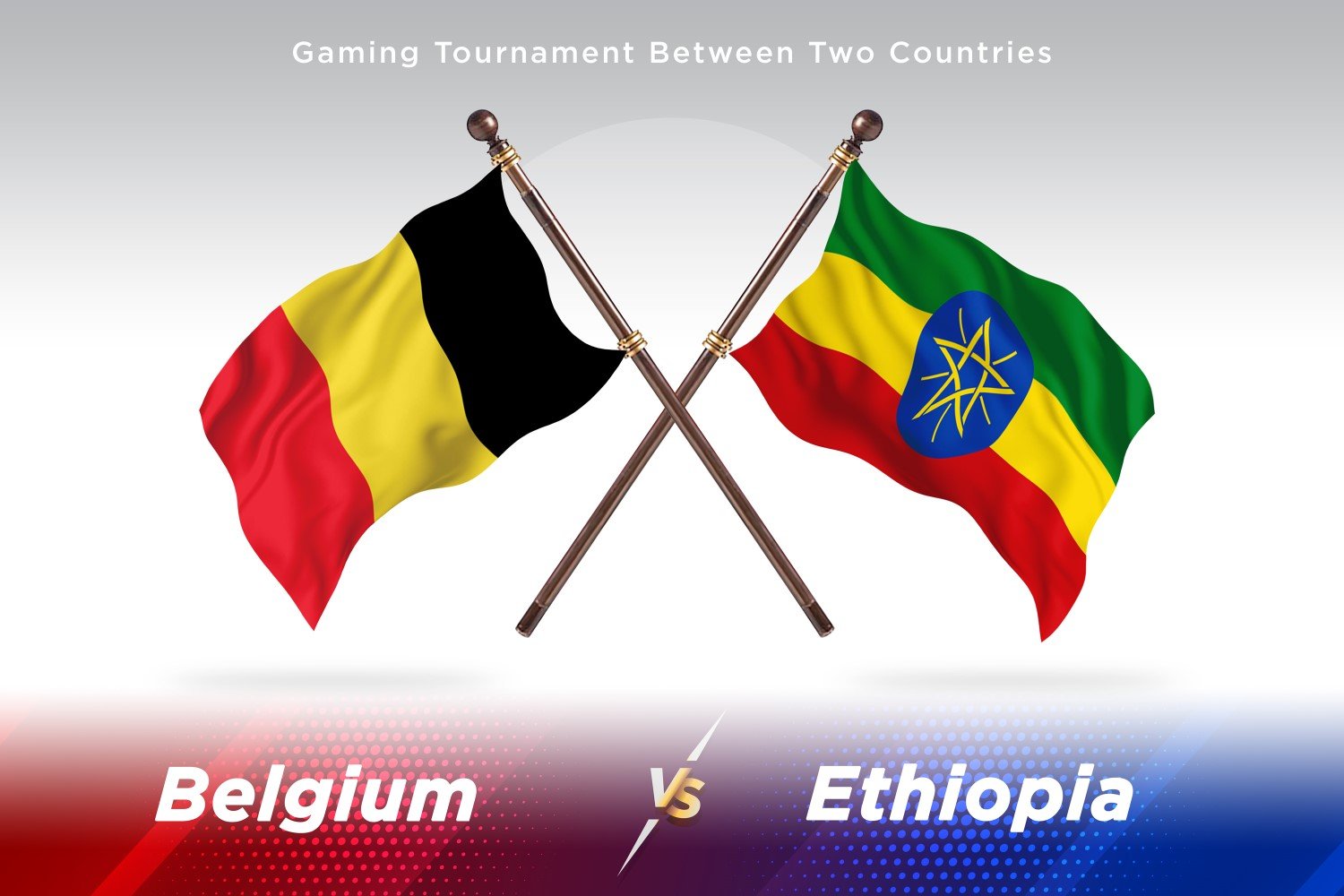 Belgium versus Ethiopia Two Flags