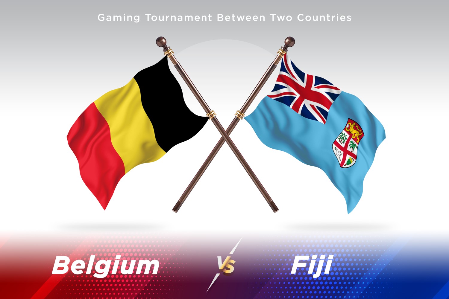 Belgium versus Fiji Two Flags