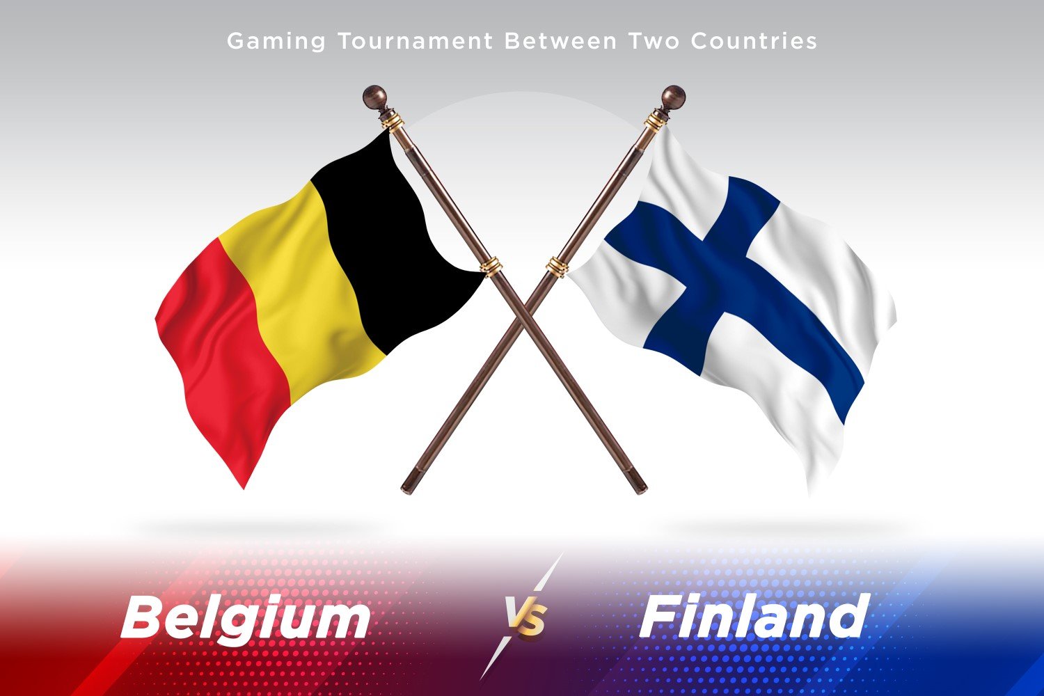 Belgium versus Finland Two Flags