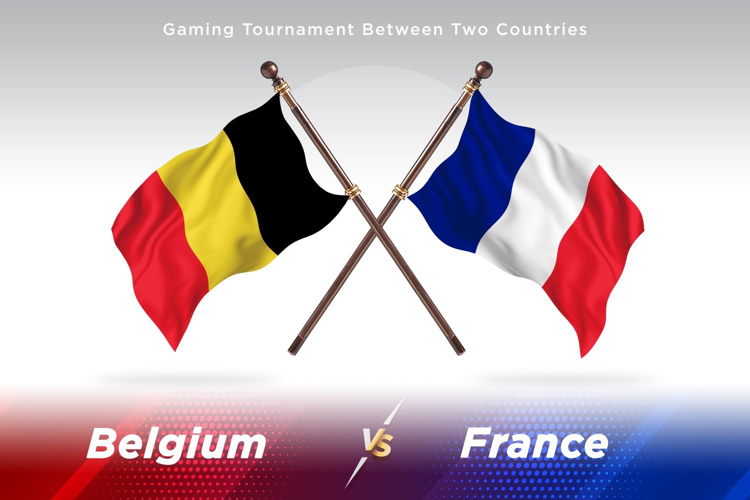 Belgium versus France Two Flags