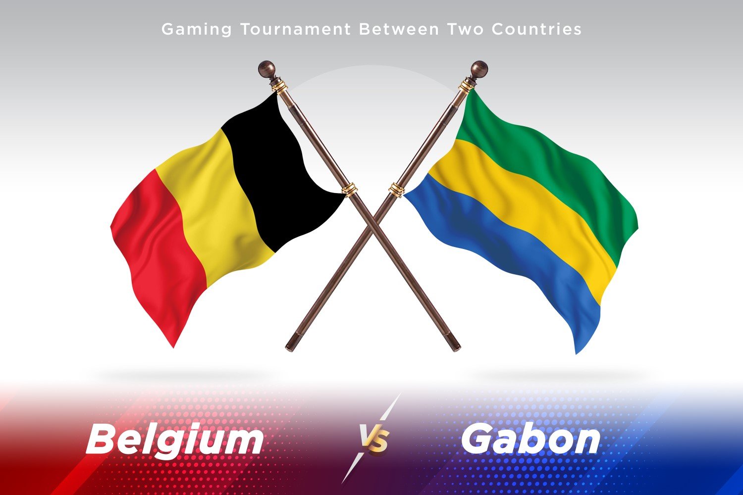 Belgium versus Gabon Two Flags