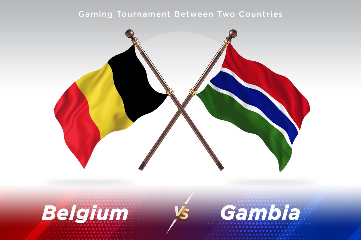 Belgium versus Gambia Two Flags