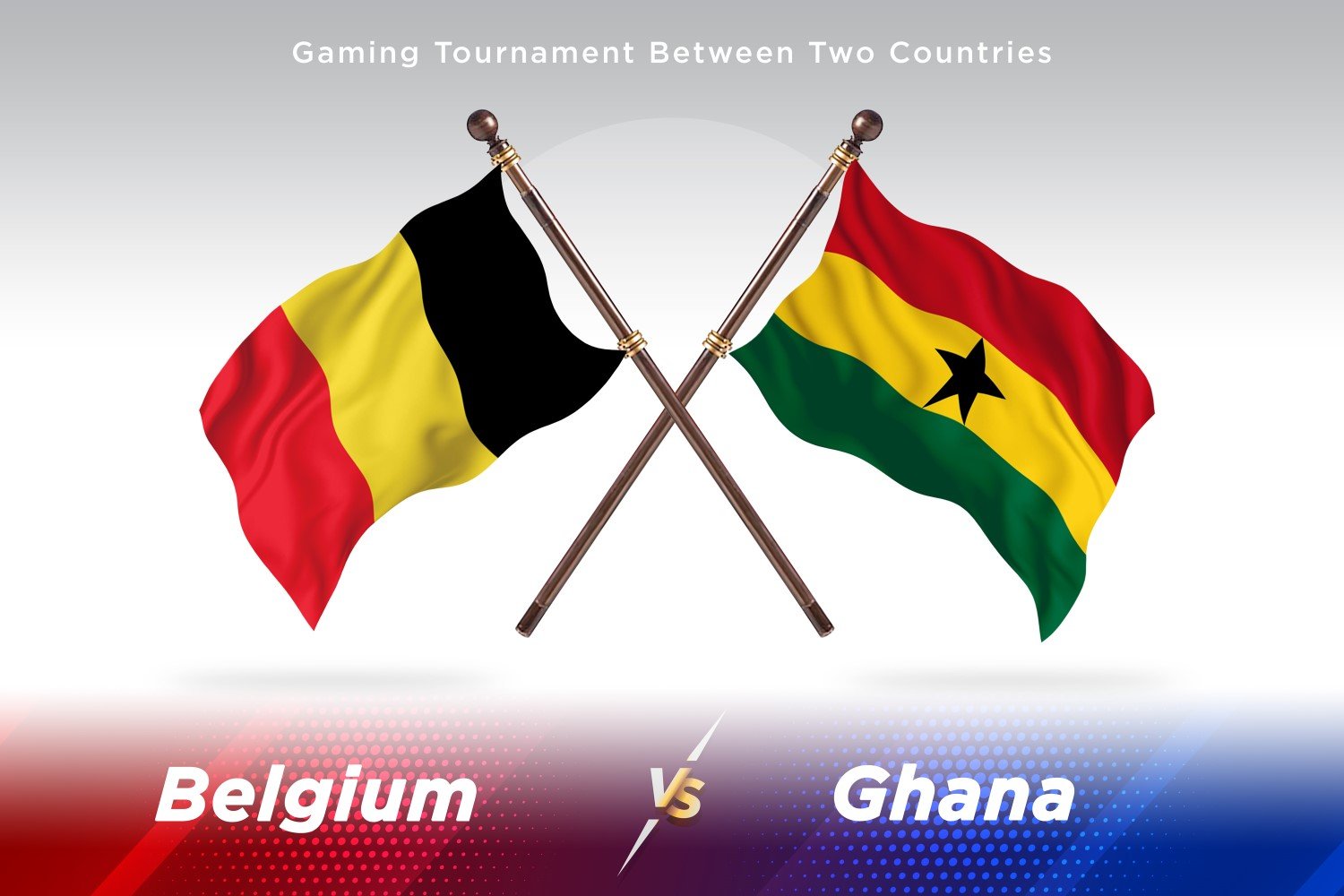 Belgium versus Ghana Two Flags