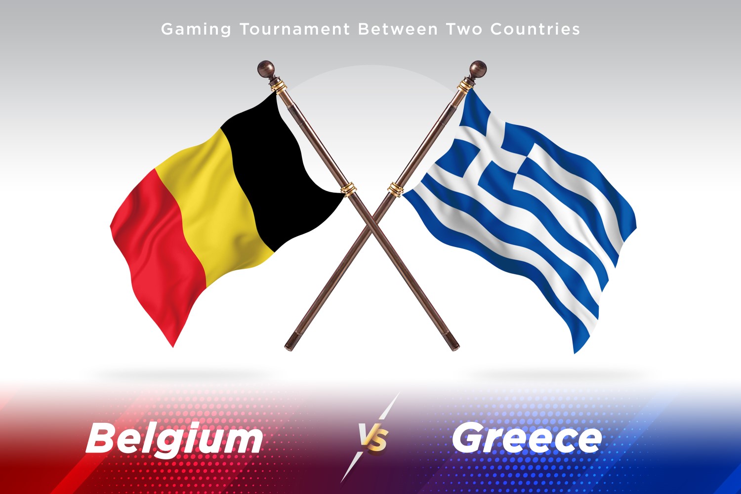 Belgium versus Greece Two Flags