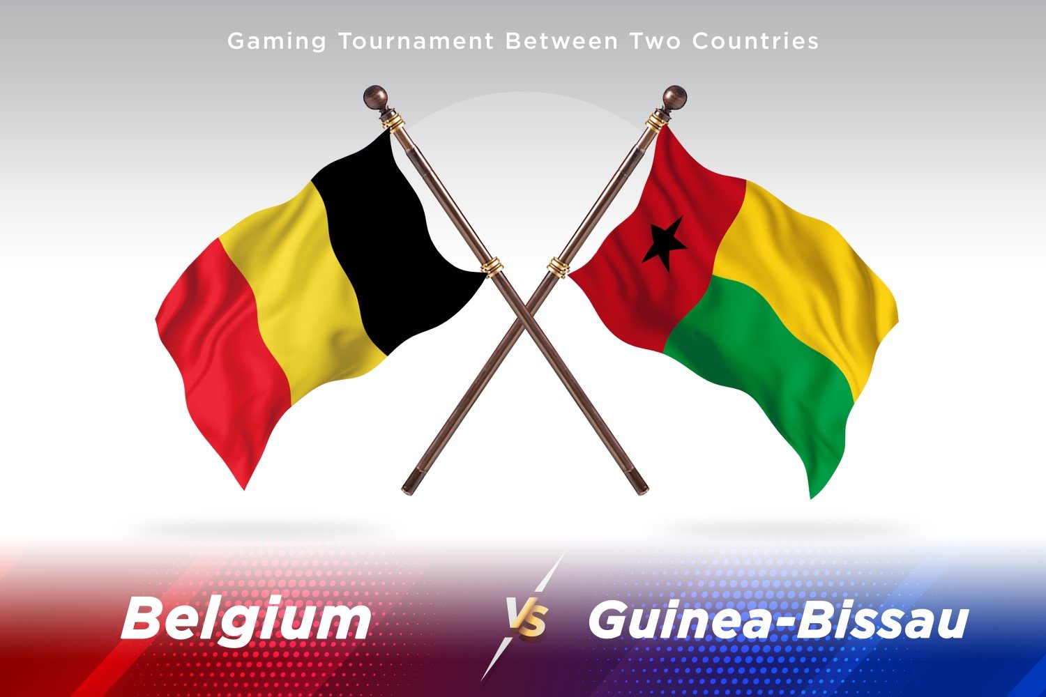 Belgium versus Guinea-Bissau Two Flags