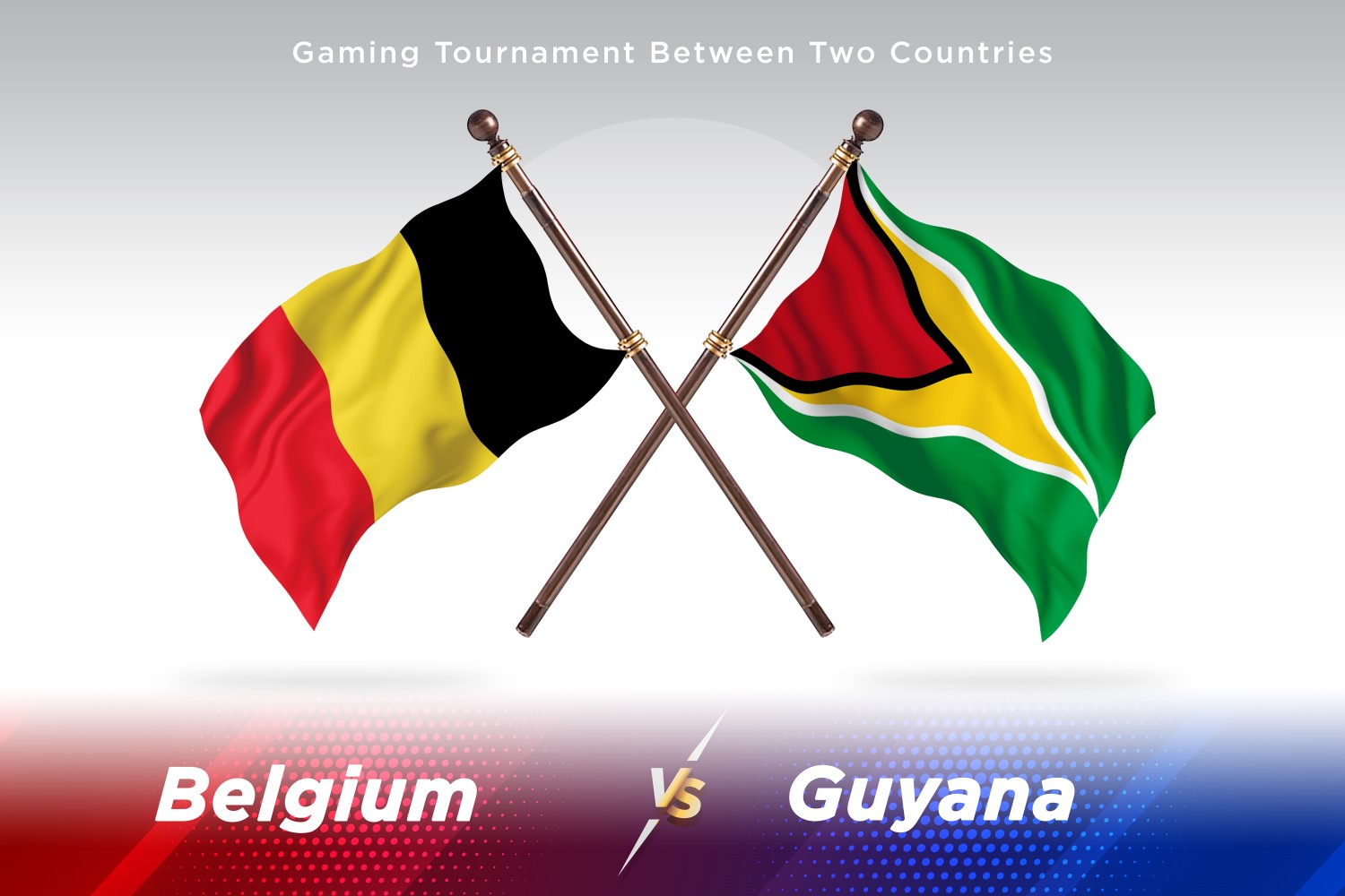 Belgium versus Guyana Two Flags